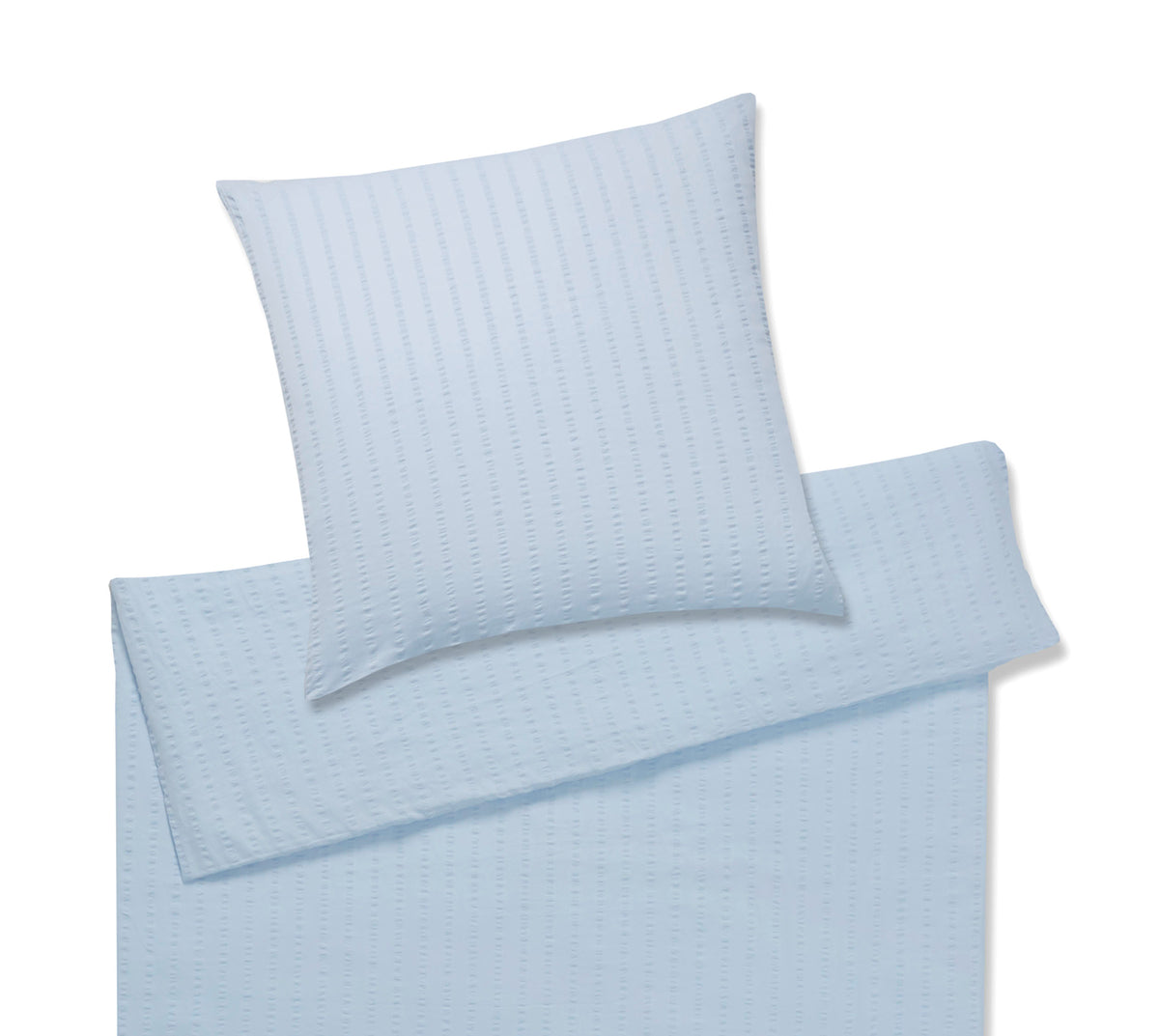 Seersucker Bettwaesche Chelsea in Hellblau Streifen Schlafzimmmer #farbe_Hellblau