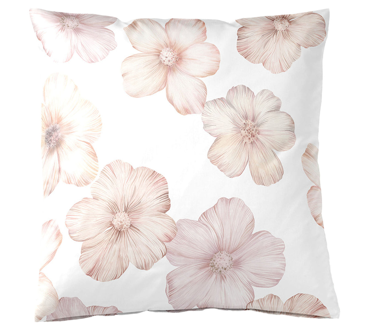 Seiden Satin Bettwäsche Devine in Weiß-Rose Freisteller Kissen