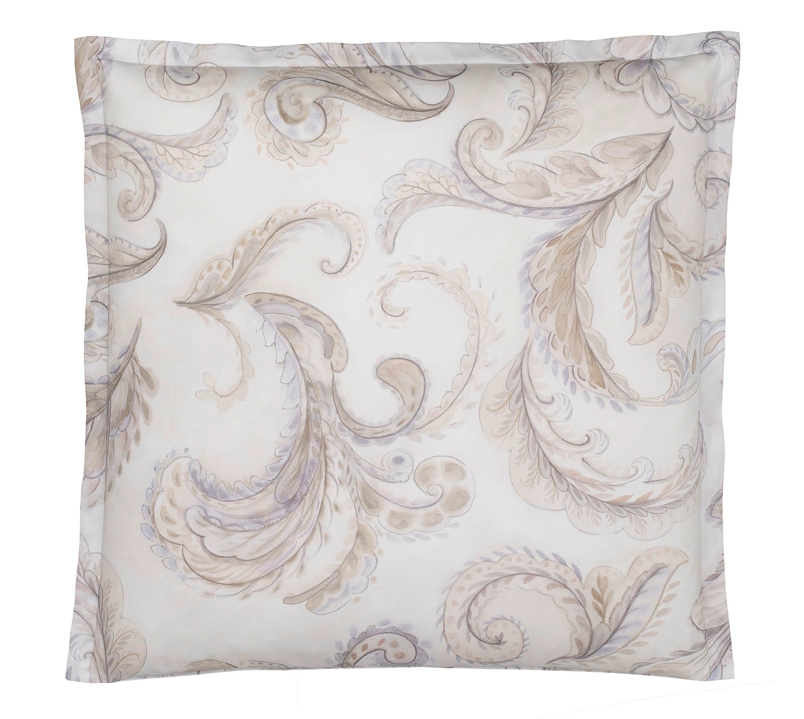Seiden Satin Bettwäsche Grandezza in Ecru Paisleymuster Kissen #farbe_Grandezza Ecru