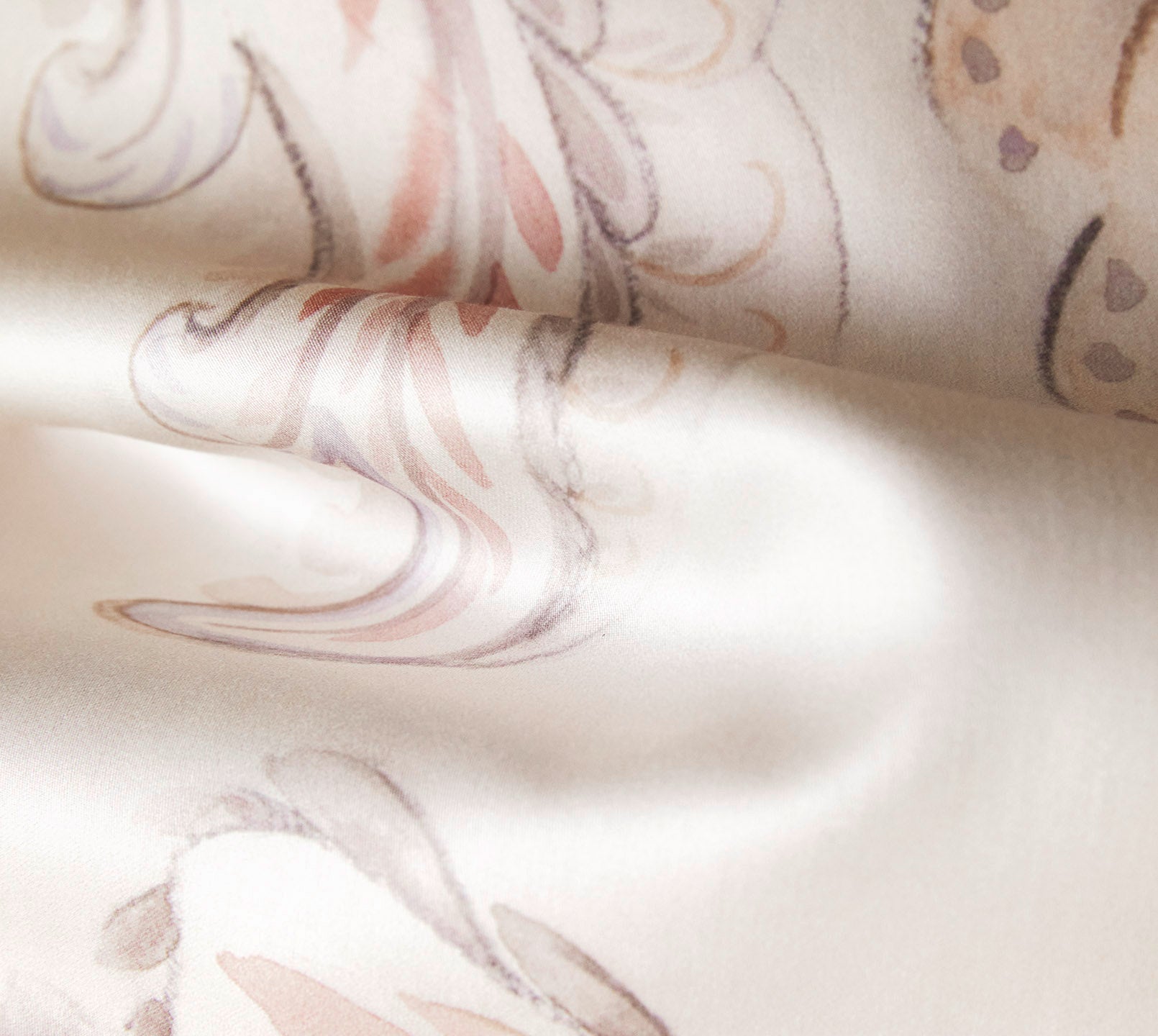 Seiden Satin Bettwäsche Grandezza in Apricot Paisleymuster Material #farbe_Grandezza Apricot