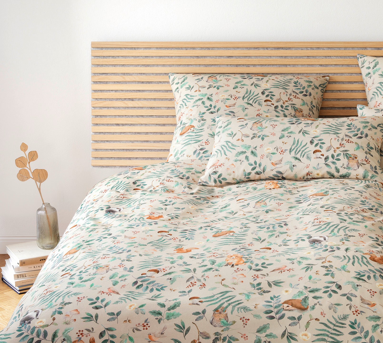 Soft Flanell Bettwäsche Woods in Sand im Schlafzimmer #farbe_Sand