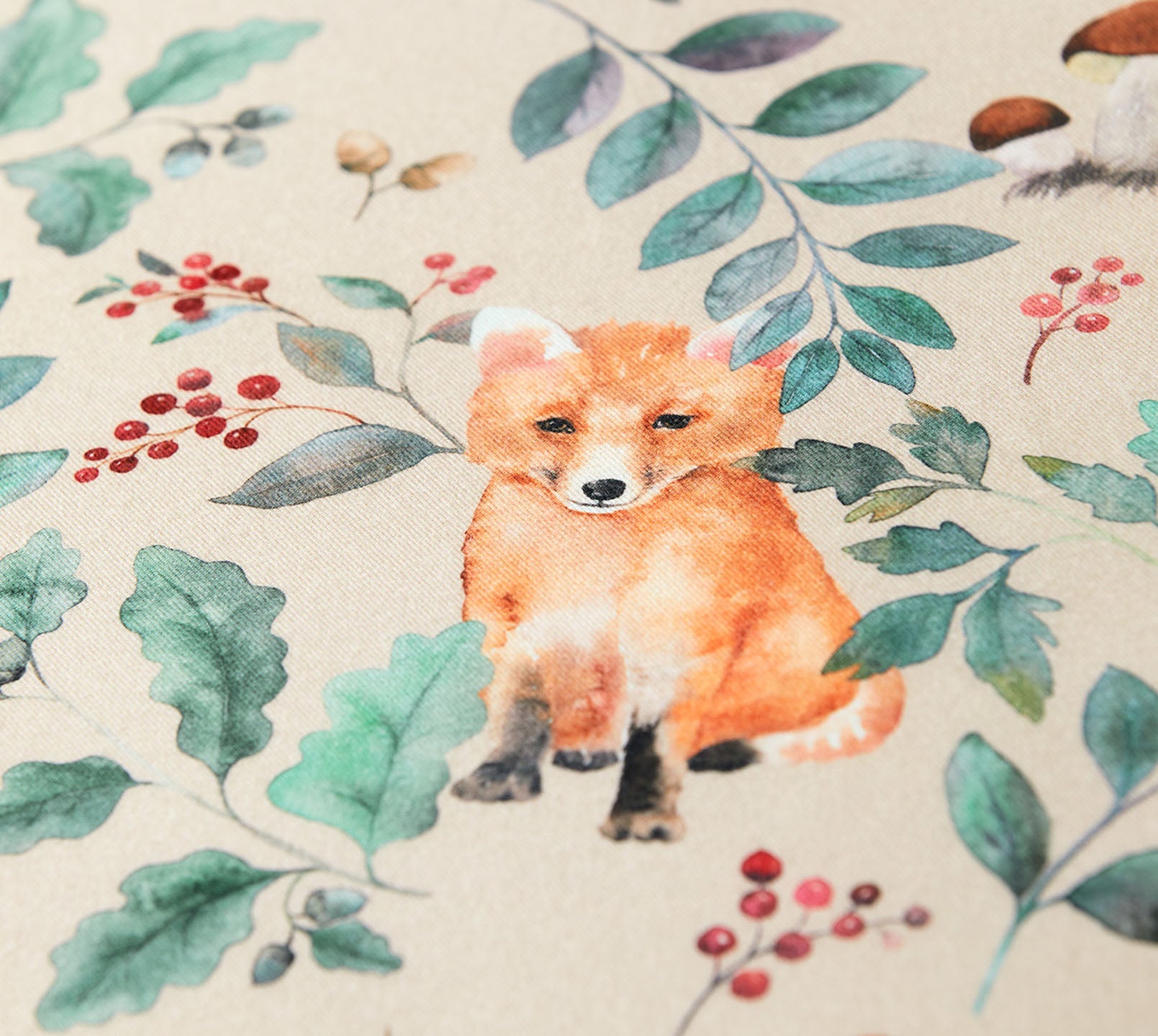 Soft Flanell Bettwäsche Woods in Sand mit Fuchs #farbe_Sand