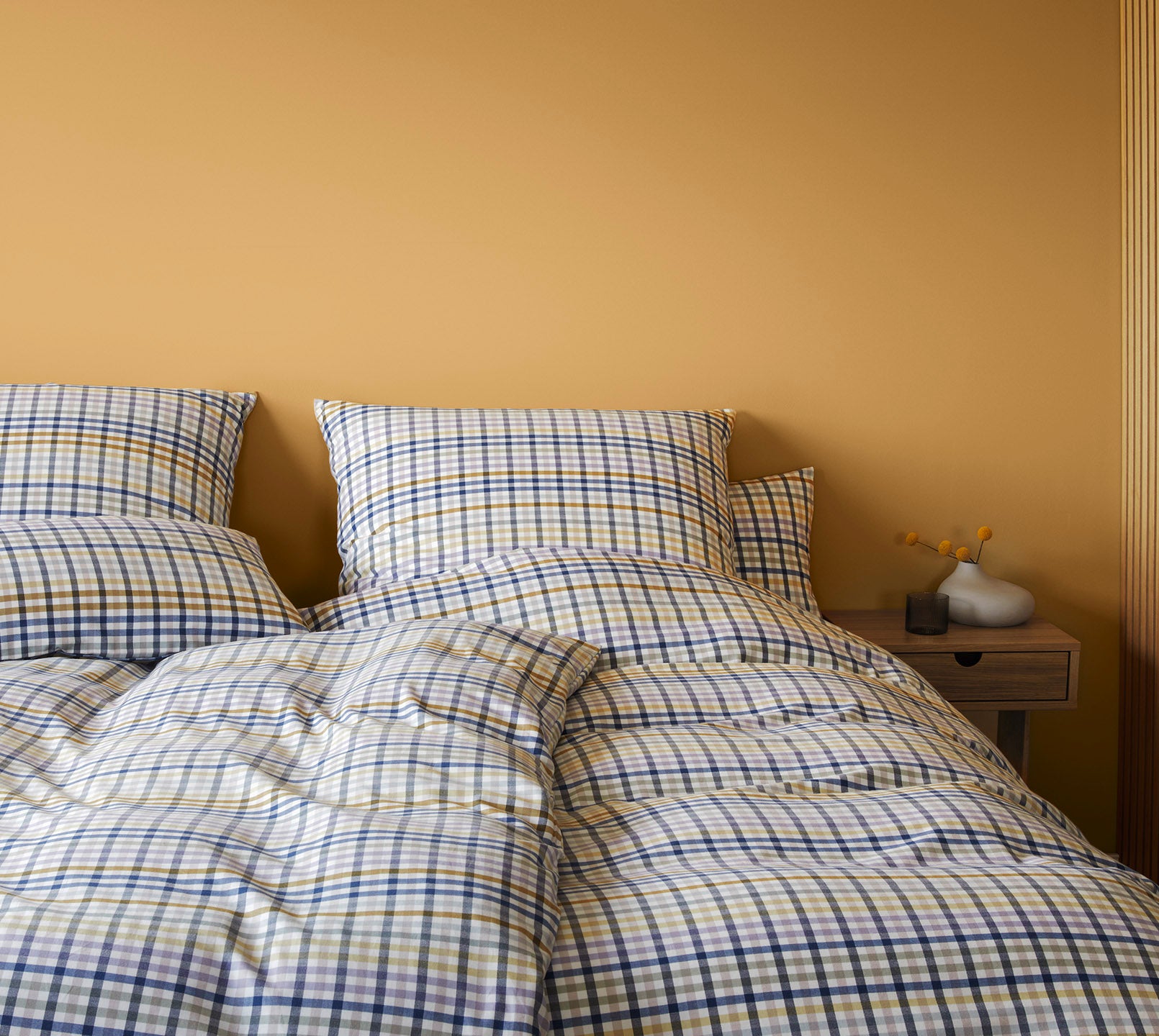 Softflanell Bettwäsche Aberdeen in Blau-Grün Karo Schlafzimmer #farbe_Aberdeen Blau-Grün