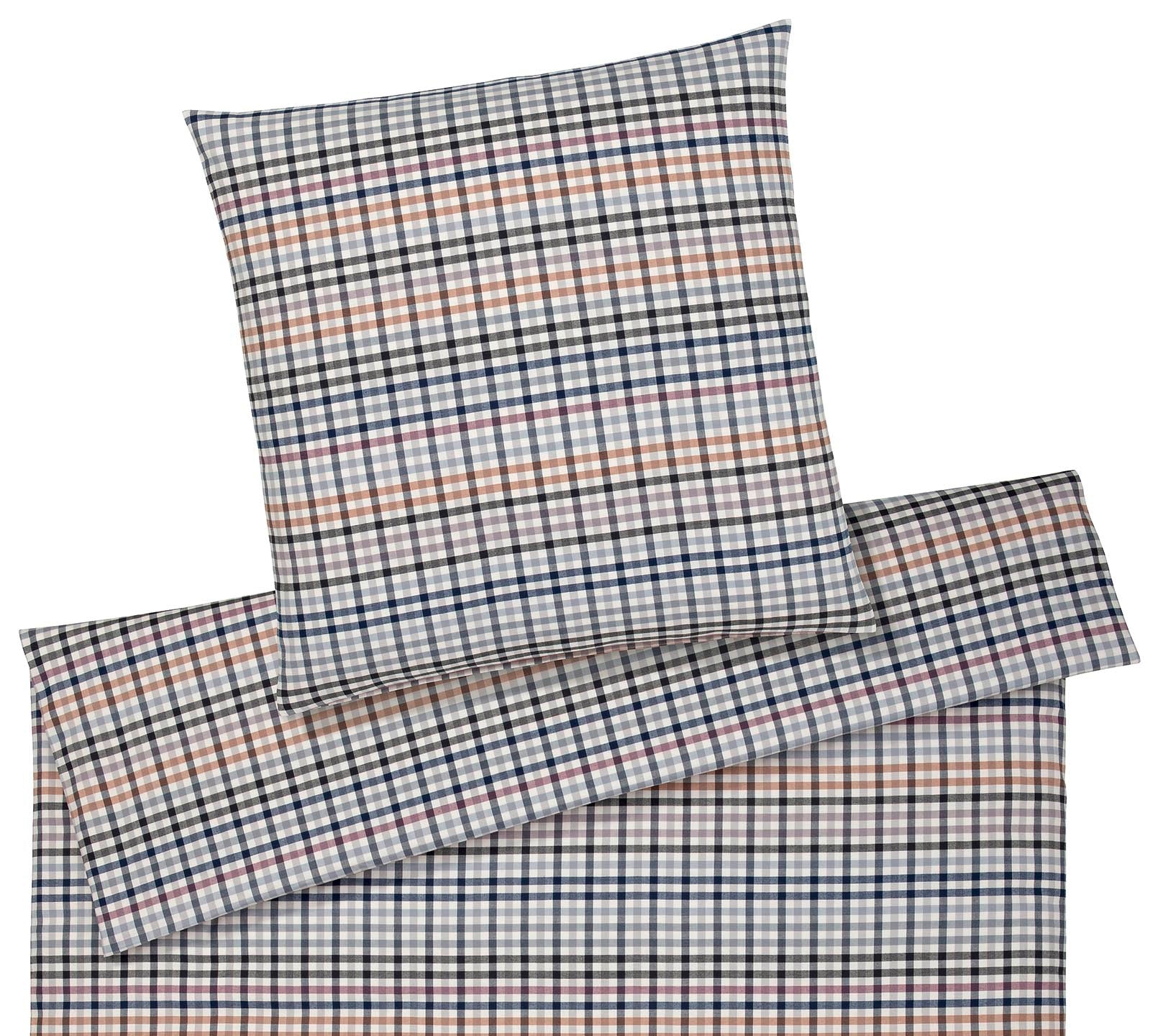 Softflanell Bettwäsche Aberdeen in Anthra-Mauve Karo Freisteller #farbe_Aberdeen Anthra-Mauve