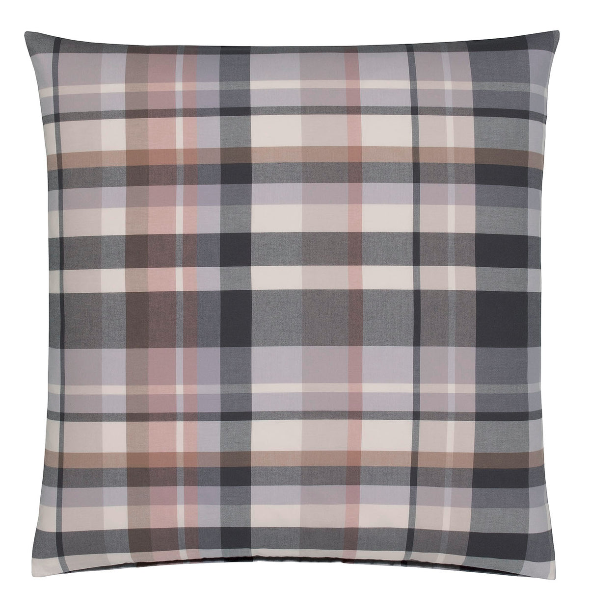 Softflanell Bettwäsche Darcy in Kiesel Karo Kissen #farbe_Darcy Kiesel