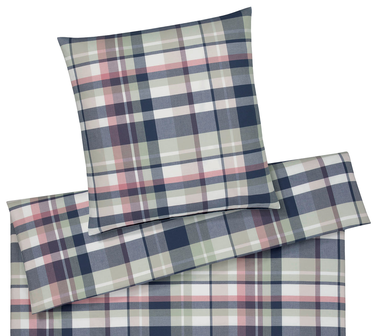 Softflanell Bettwäsche Darcy in Pistazie Karo Freisteller #farbe_Darcy Pistazie