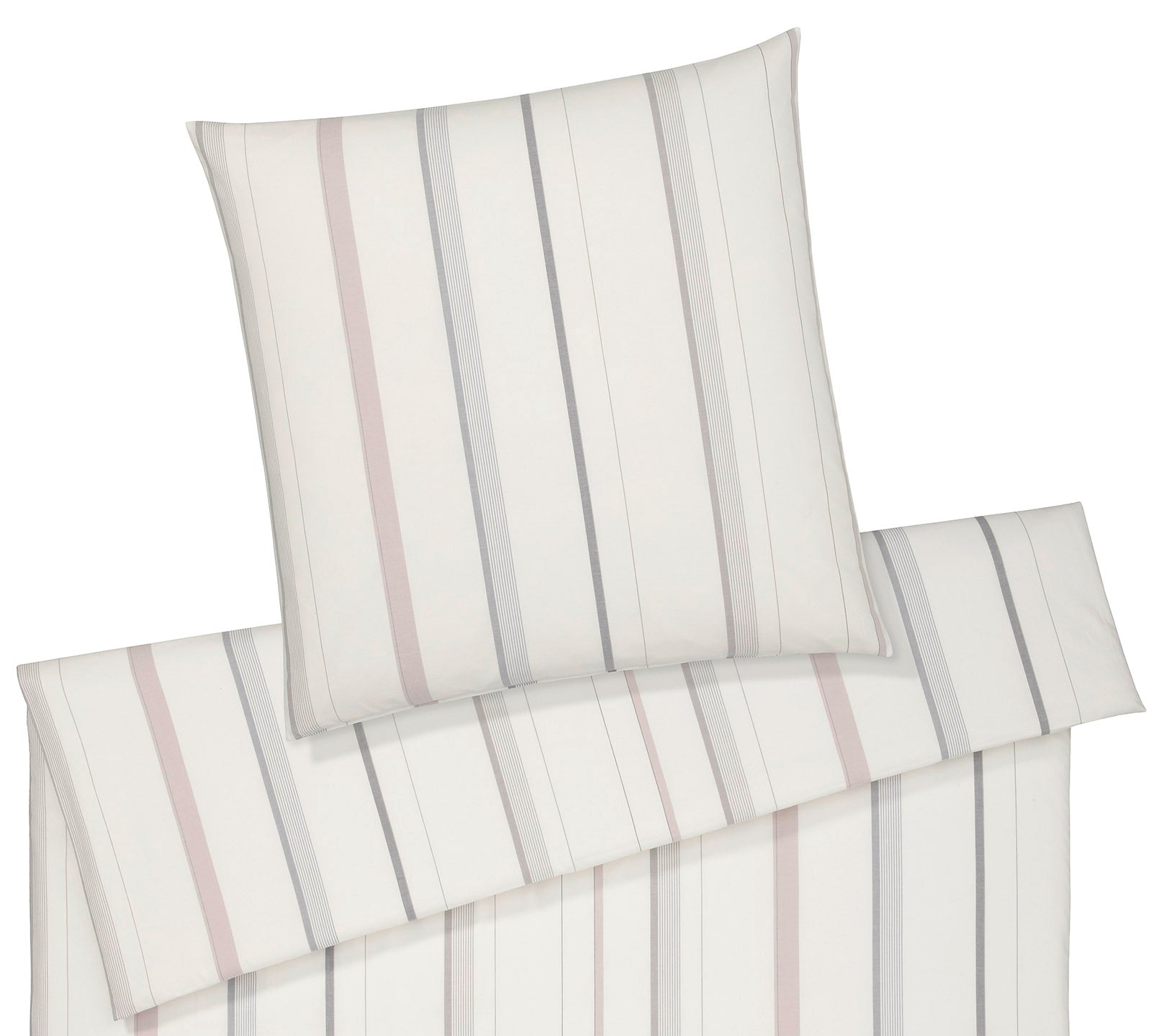 Softflanell Bettwäsche Edinburgh in Creme Streifen Freisteller #farbe_Edinburgh Creme