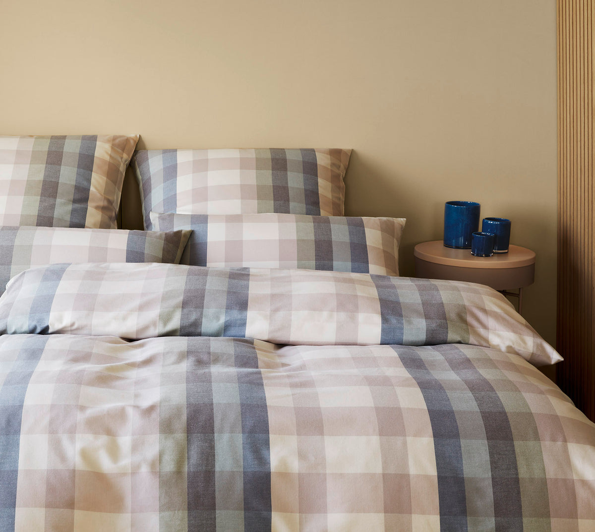 Softflanell Bettwäsche Glasgow in Salbei-Blau Karo Schlafzimmer #farbe_Glasgow Salbei-Blau
