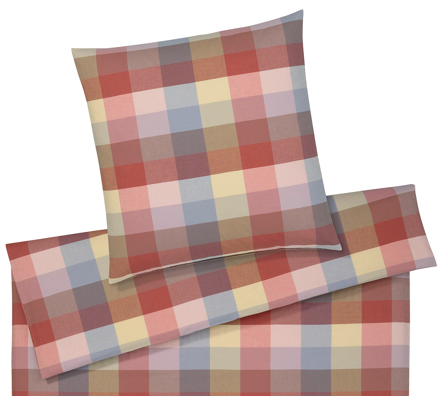Softflanell Bettwäsche Hamilton in Rouge Karo Freisteller #farbe_Hamilton Rouge
