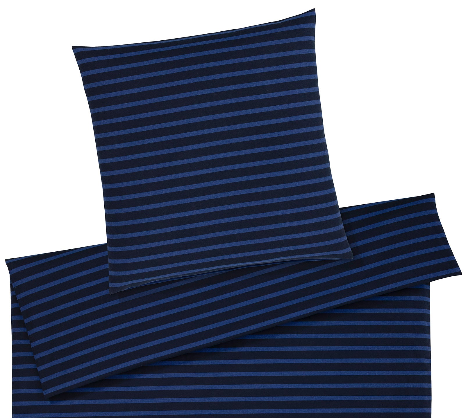 Softflanell Bettwäsche Inverness in Navy Streifen Freisteller #farbe_Inverness Navy