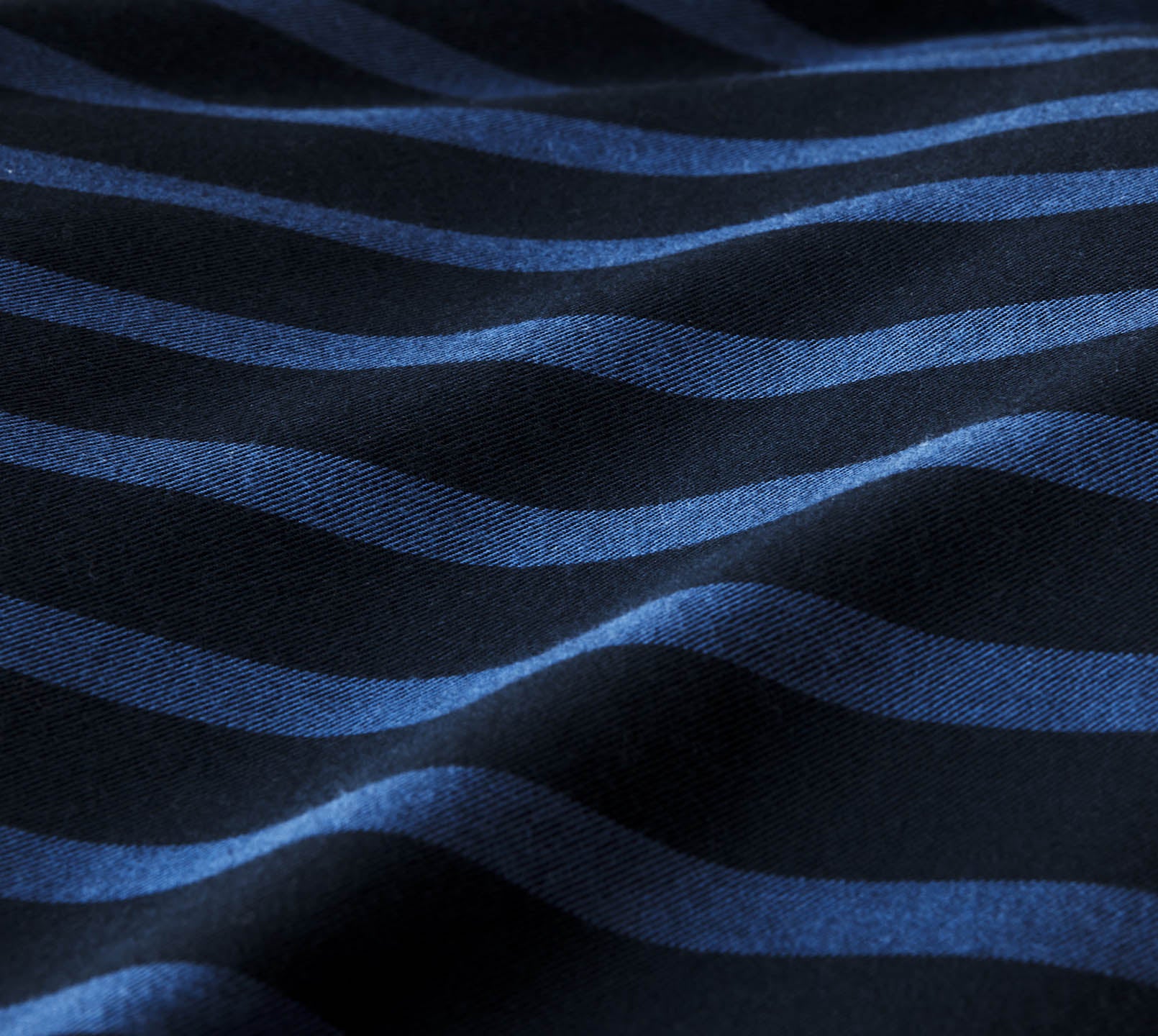 Softflanell Bettwäsche Inverness in Navy Streifen Material #farbe_Inverness Navy