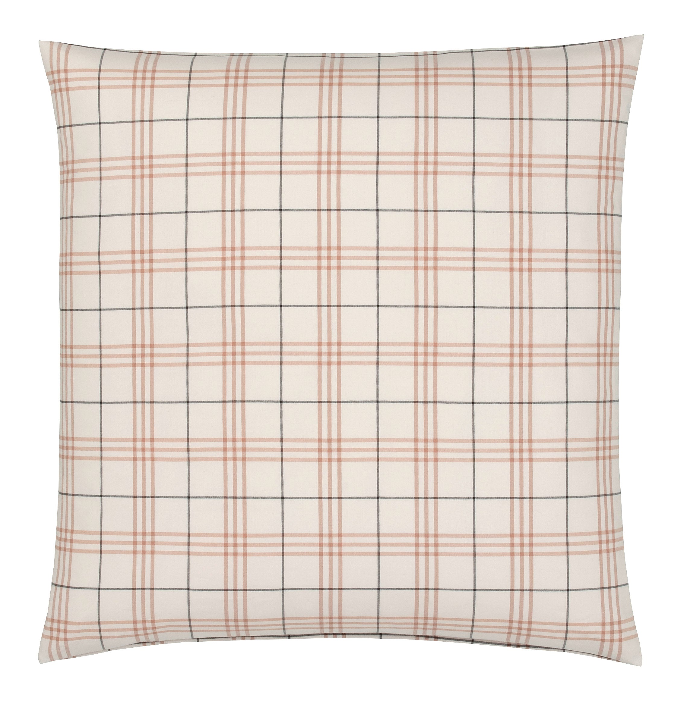 Softflanell Bettwäsche Livingston in Creme-Terra Karo Kissen #farbe_Livingston Creme-Terra