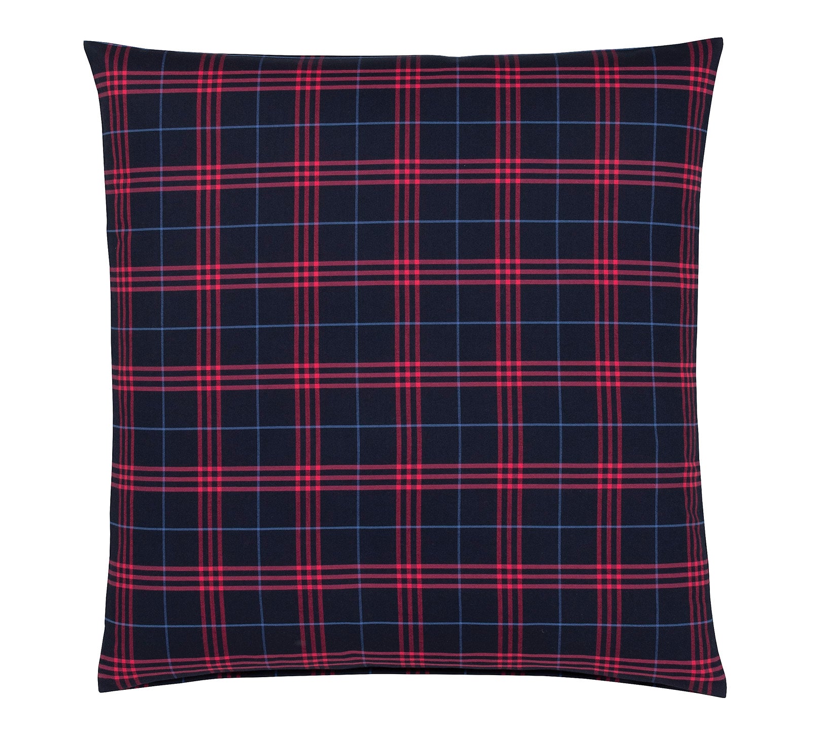 Softflanell Bettwäsche Livingston in Blau-Rot Karo Kissen #farbe_Livingston Blau-Rot