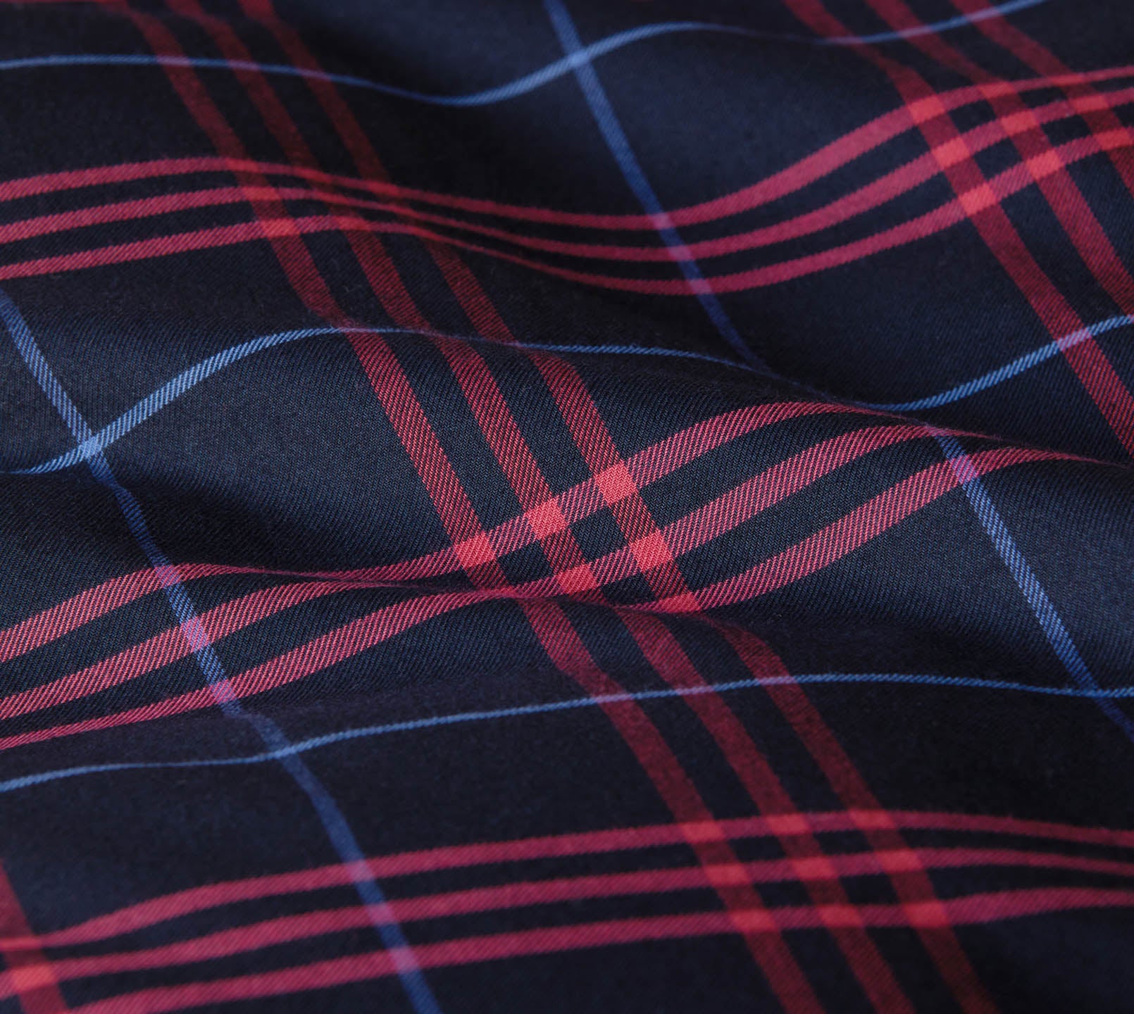 Softflanell Bettwäsche Livingston in Blau-Rot Karo Material #farbe_Livingston Blau-Rot