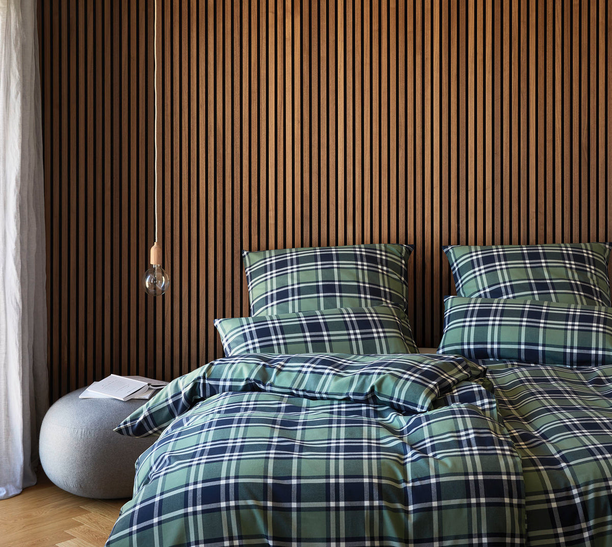 Softflanell Bettwäsche Manchester in Waldgrün Karo Schlafzimmer #farbe_Manchester Waldgrün