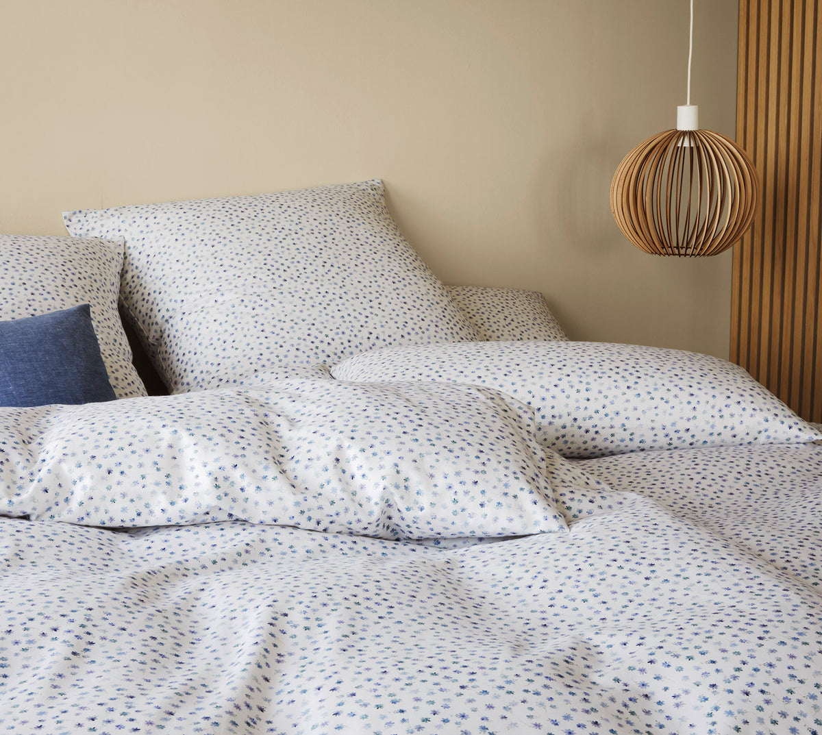 Softflanell Bettwäsche Preppy in Aqua-Grün Blüten Material #farbe_Preppy Aqua-Grün