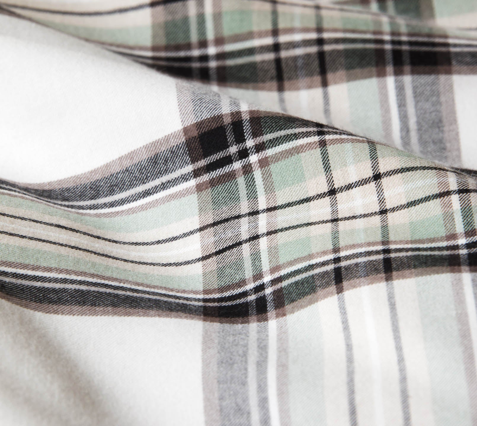 Softflanell Bettwäsche Westminster in Tannengrün Karo Material #farbe_Westminster Tannengrün