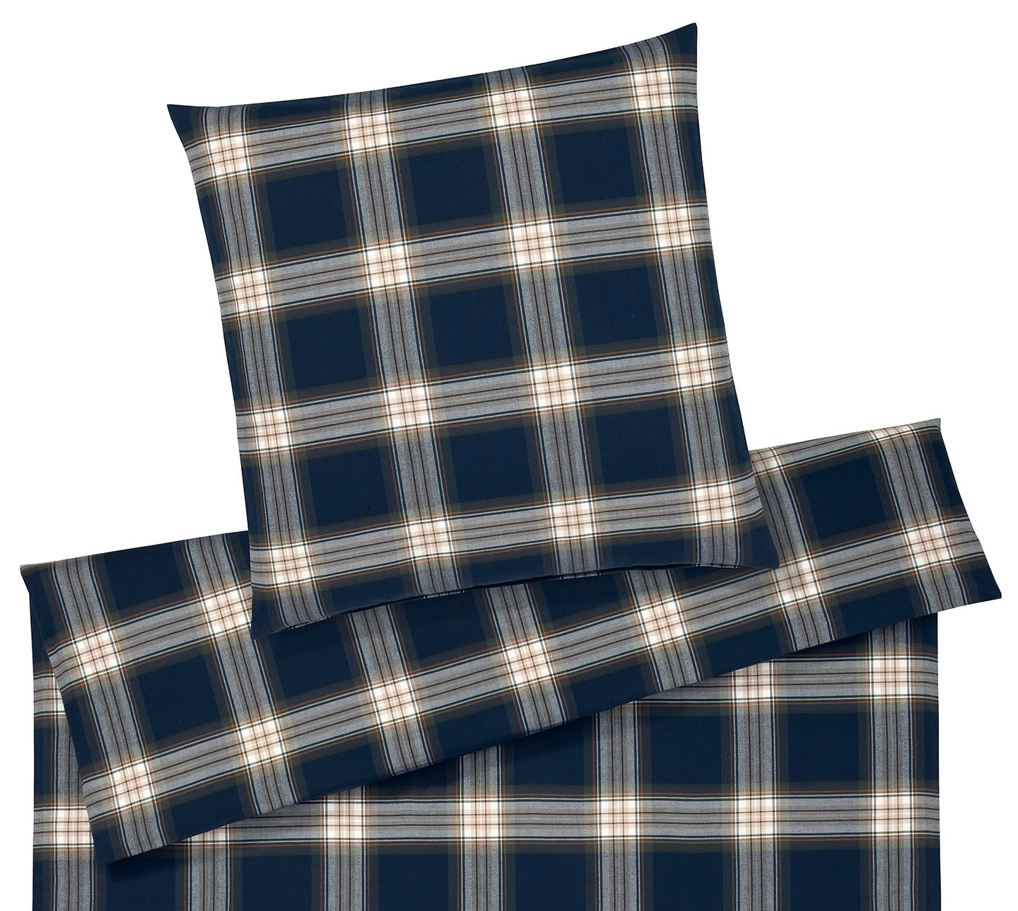 Softflanell Bettwäsche Westminster in Blau Karo Freisteller #farbe_Westminster Blau