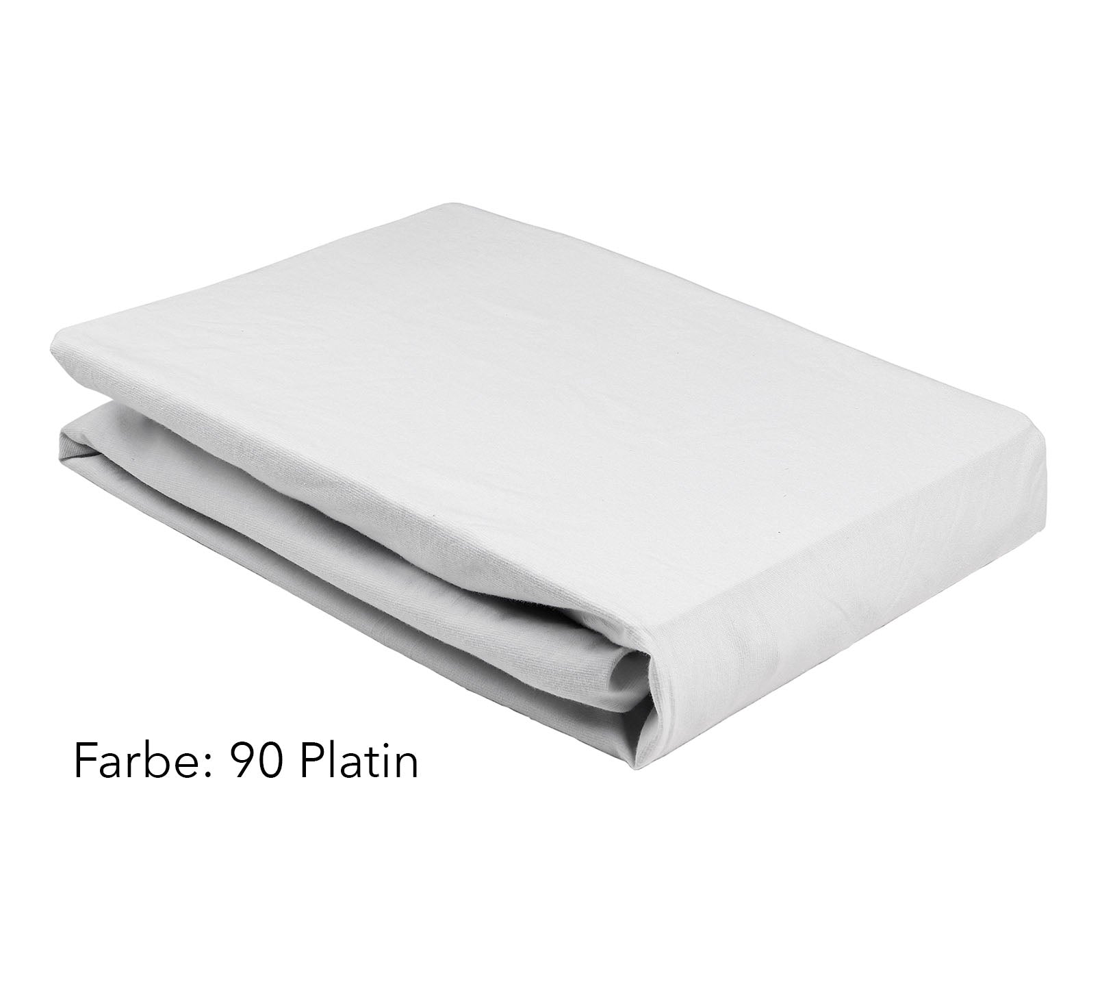 Jersey Softes Spannbettlaken Farbe Hellgrau Platin #farbe_Platin #farbe_Platin