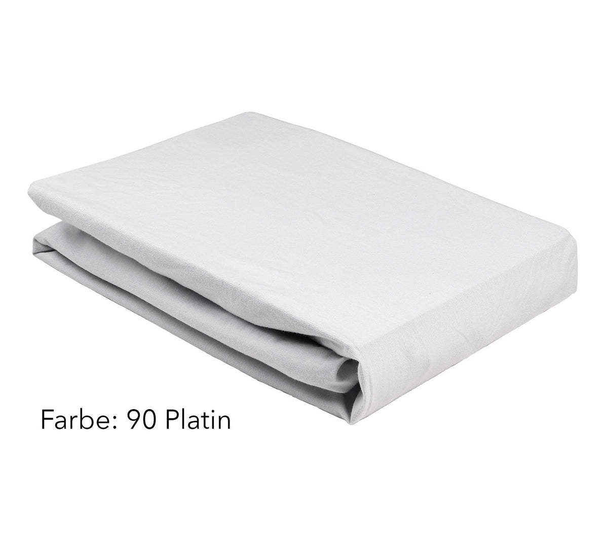 Jersey Softes Spannbettlaken Farbe Hellgrau Platin #farbe_Platin #farbe_Platin