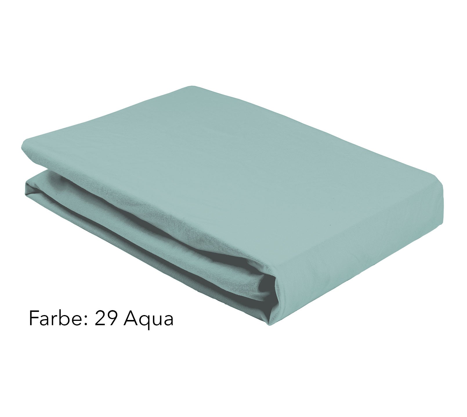 Jersey Spannbettlaken Farbe Blaugruen Aqua #farbe_Aqua #farbe_Aqua