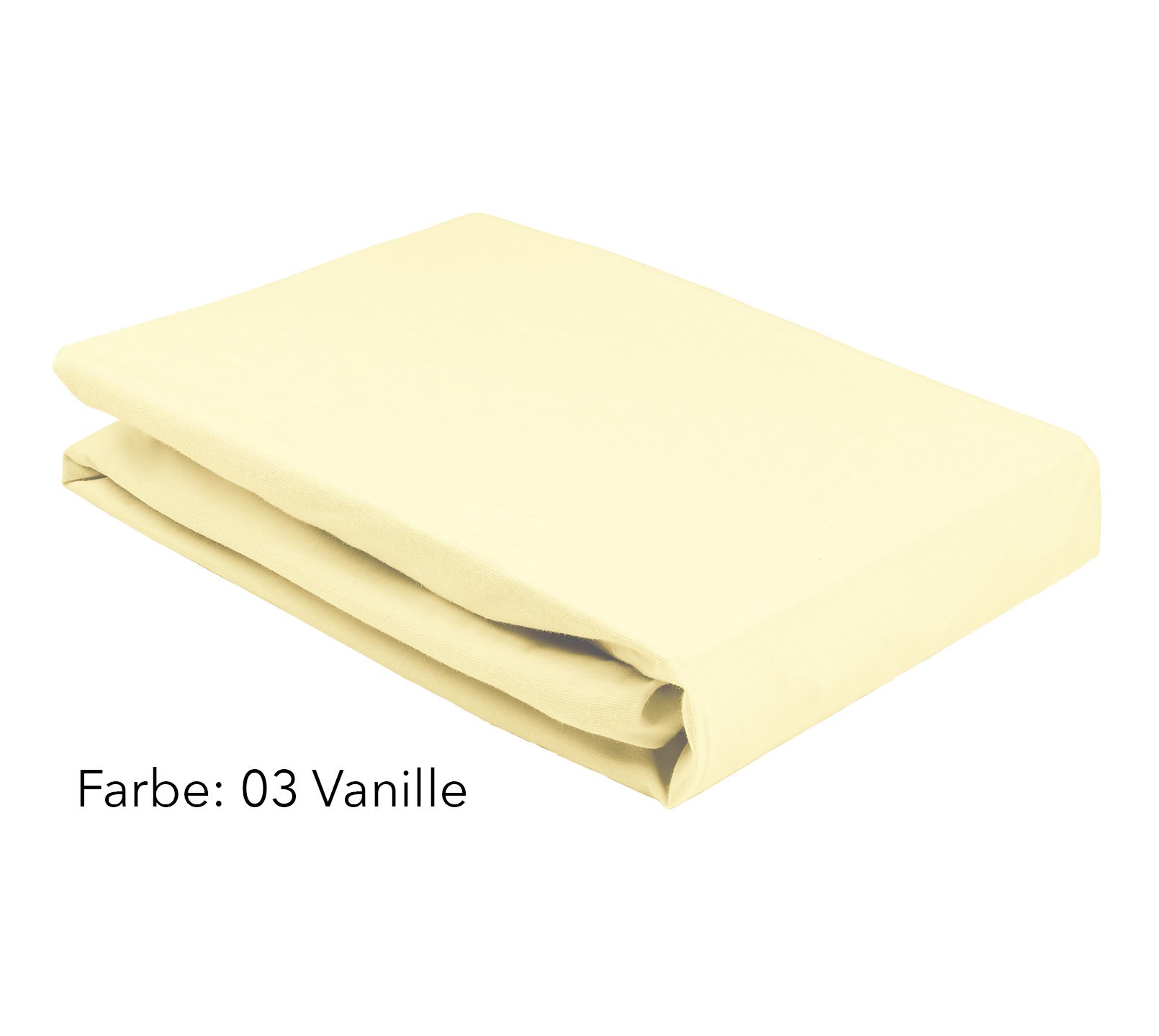 Softes Spannbettlaken Jersey Farbe Hellgelb Vanille #farbe_Vanille #farbe_Vanille