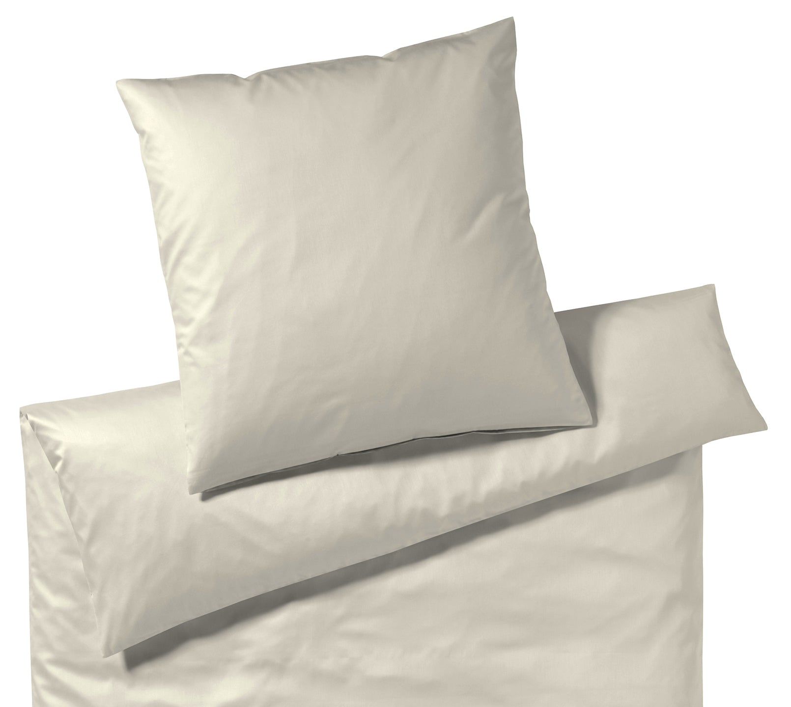 Uni Satin Bettwaesche Solid in Beige Uni Freisteller #farbe_Beige