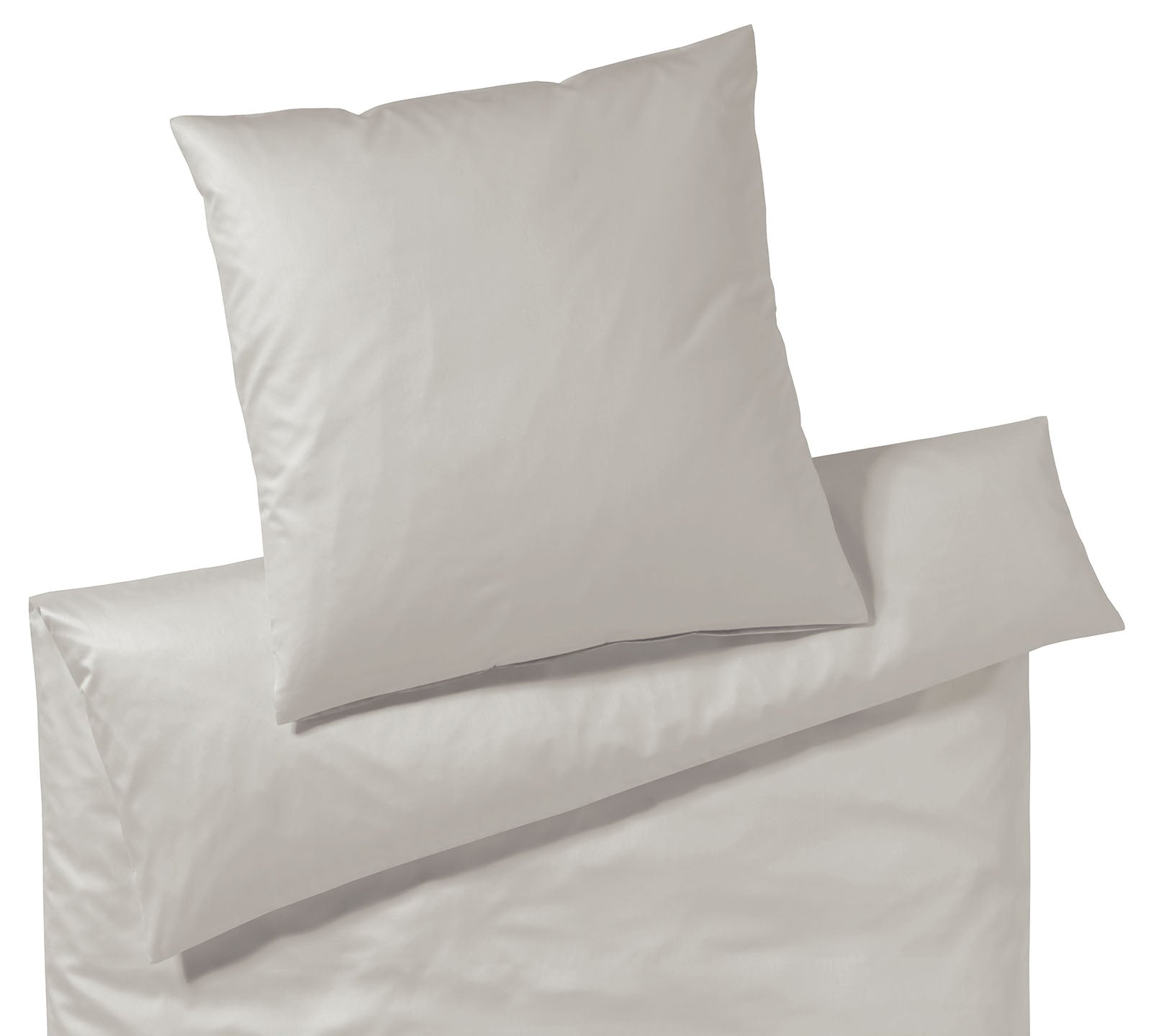 Uni Satin Bettwaesche Solid in Greige Uni Freisteller #farbe_Greige