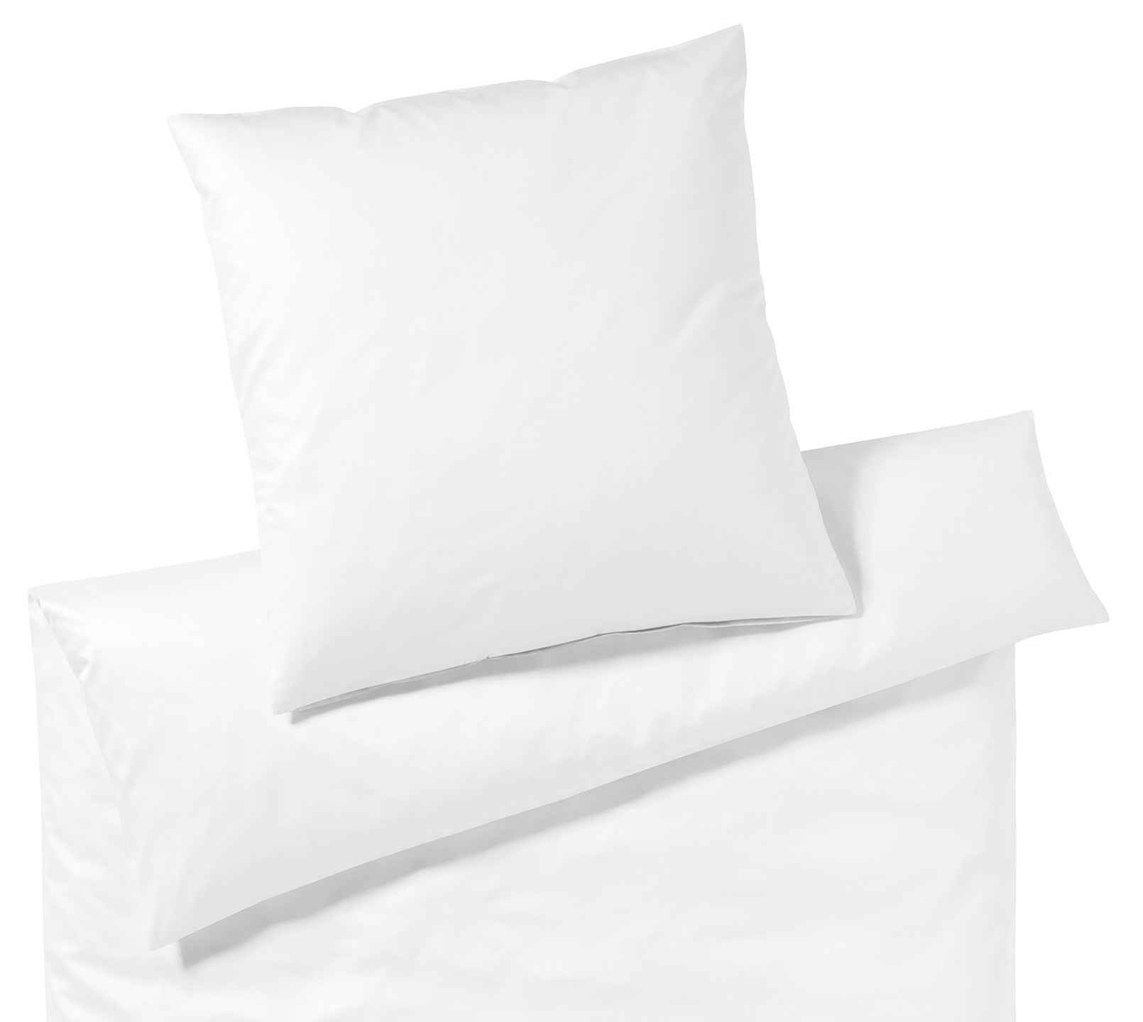 Uni Satin Bettwaesche Solid in Weiss Uni Freisteller #farbe_Weiß