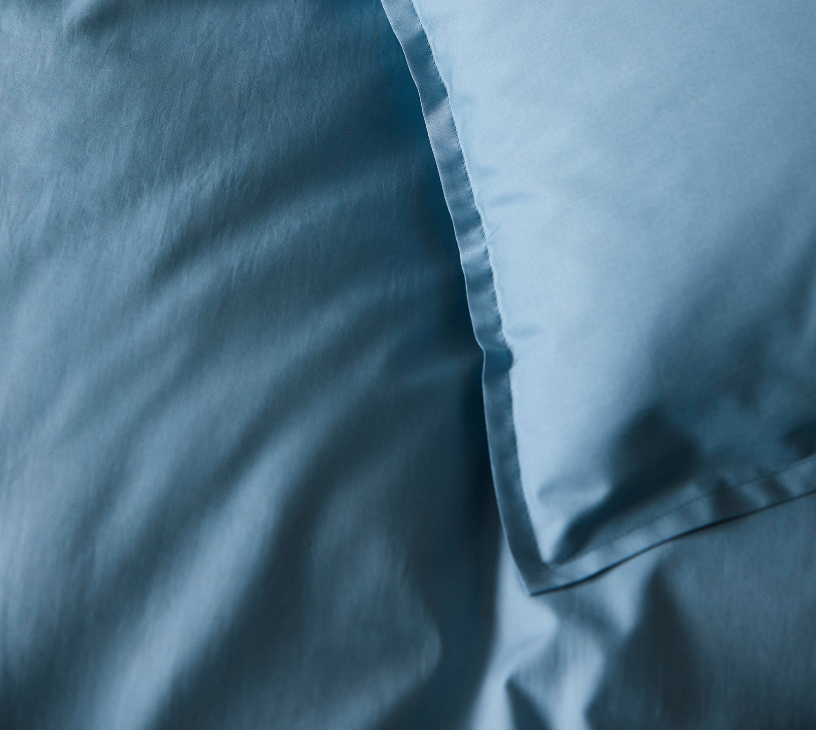 Washed Cotton Bettwaesche Crisp in Blau Detail #farbe_Crisp Smoke Blue
