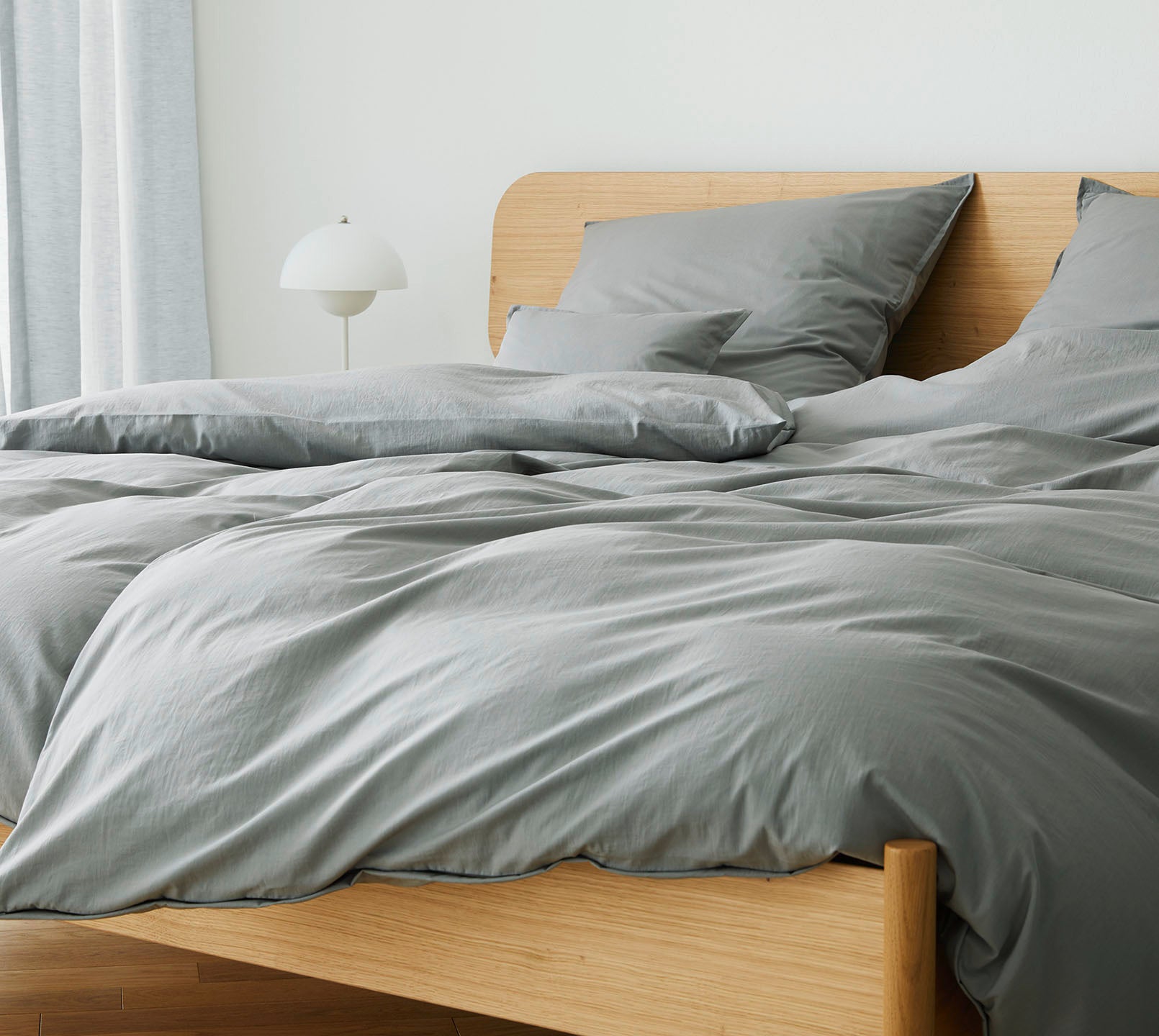 Washed Cotton Bettwaesche Crisp in Hellgrau Schlafzimmer #farbe_Crisp Stone