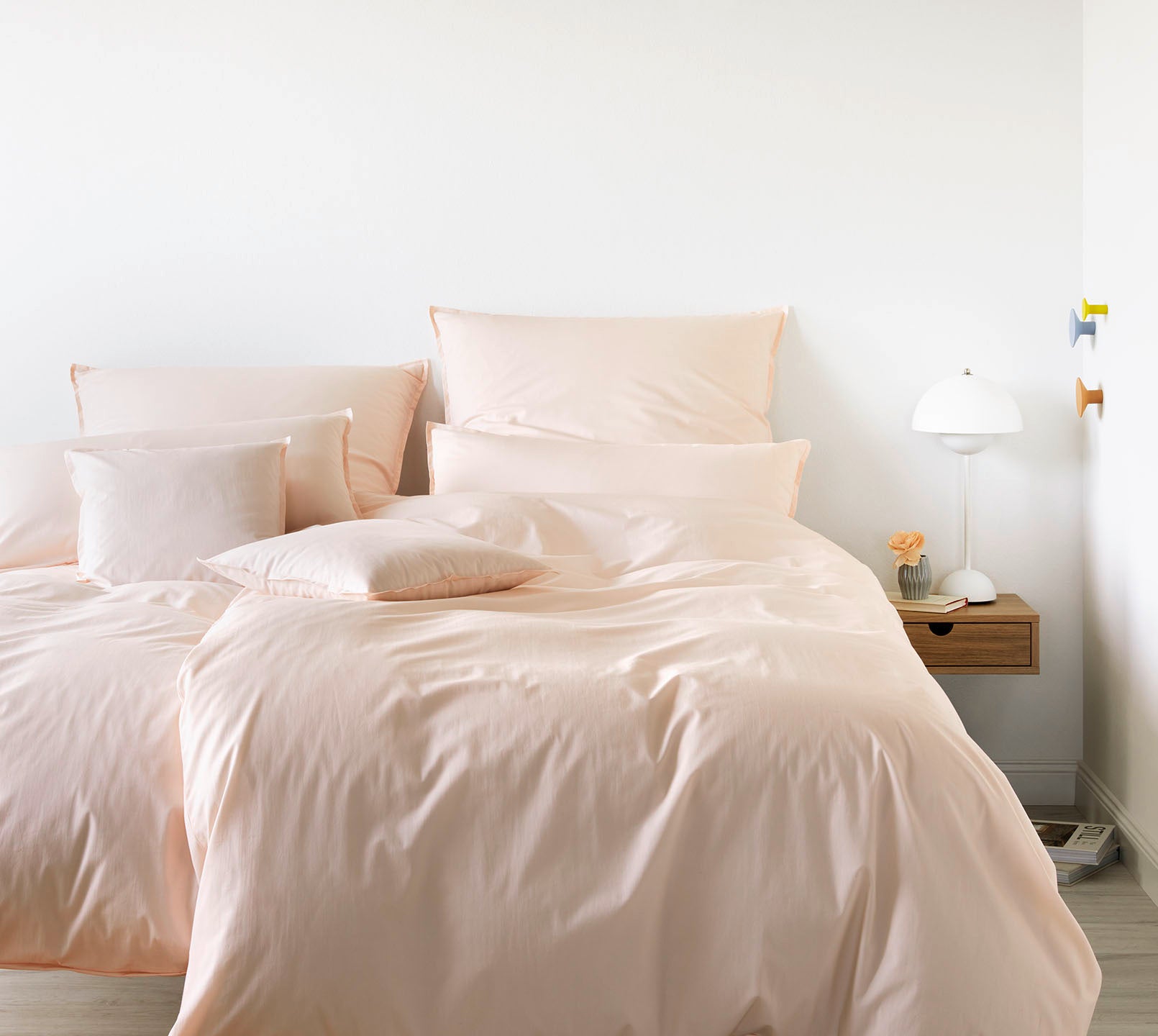 Washed Cotton Bettwaesche Crisp in Peach Schlafzimmer #farbe_Crisp Peach