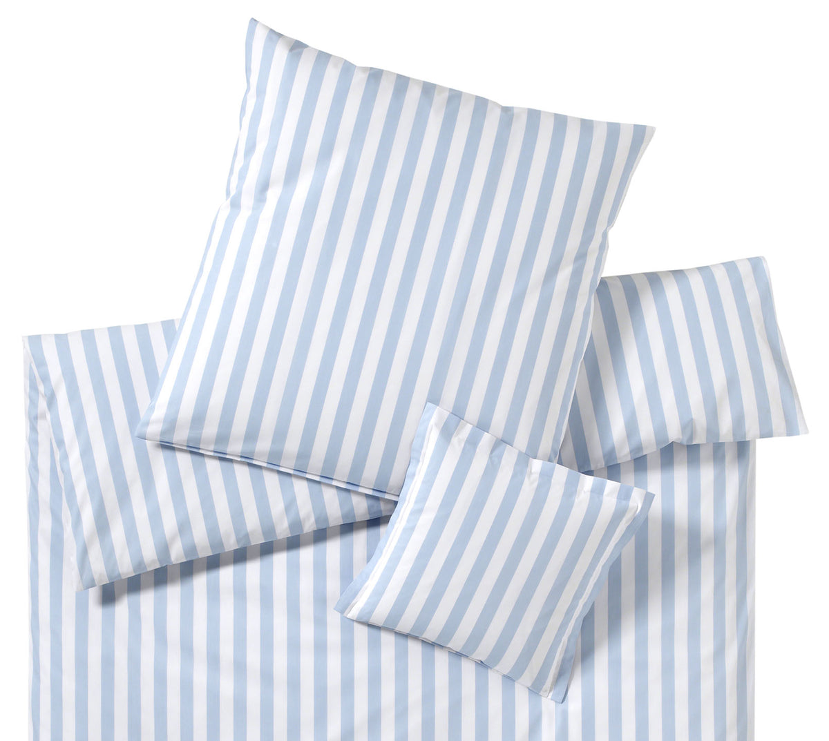 Web Perkal Bettwaesche Lido in Hellblau Streifen Freisteller #farbe_Lido Hellblau