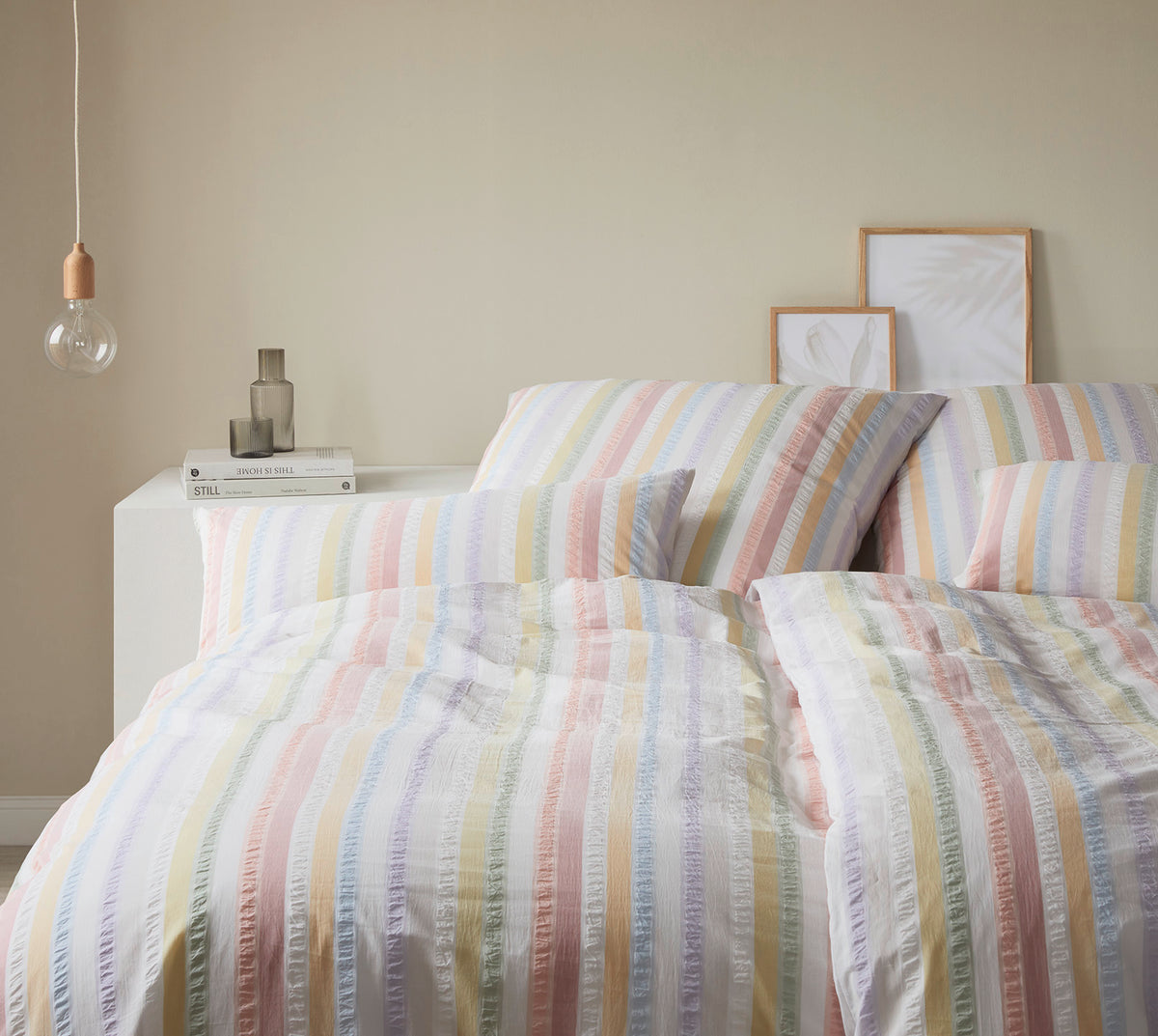 Web-Seersucker Bettwäsche Julia in Multi Pastell Streifen Schlafzimmer #farbe_Julia Multi-Pastell