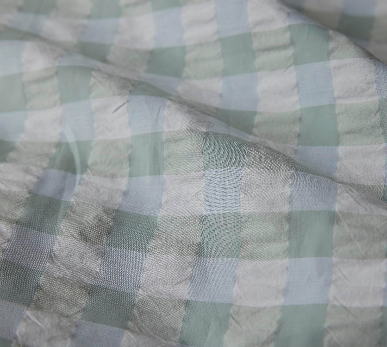 Web-Seersucker Bettwäsche Lilly in Salbei Karo Material #farbe_Lilly Salbei