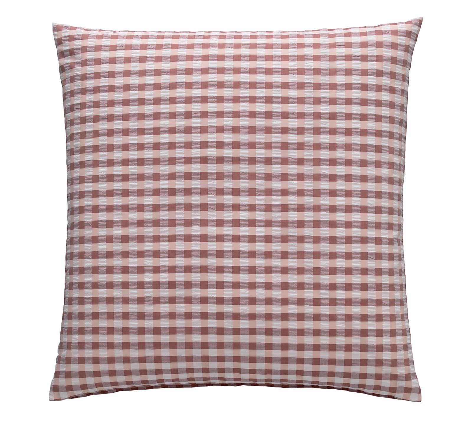 Web-Seersucker Bettwäsche Lilly in Ziegel Karo Kissen #farbe_Lilly Ziegel