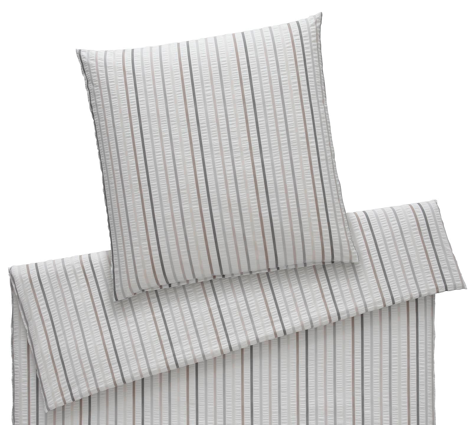 Web-Seersucker Bettwäsche Paula in Multi-Natur Streifen Freisteller #farbe_Paula Multi-Natur