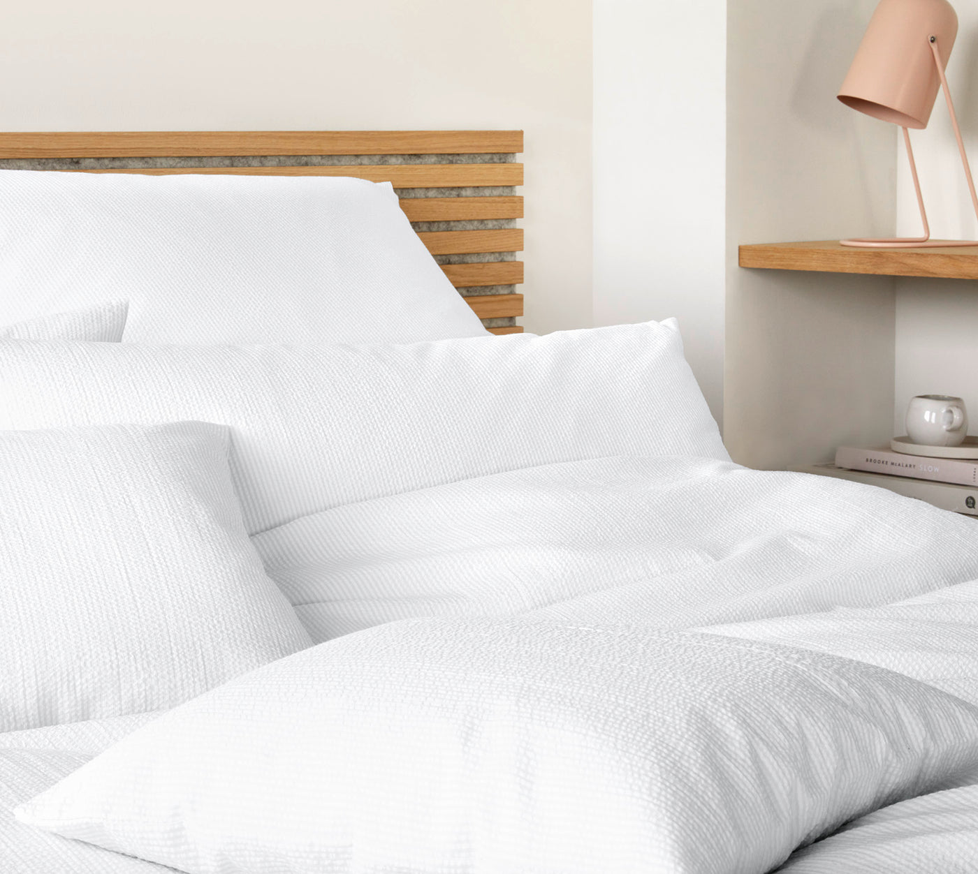 Web-Seersucker Bettwaesche Stockholm in Weiß Streifen Schlafzimmer #farbe_Weiß