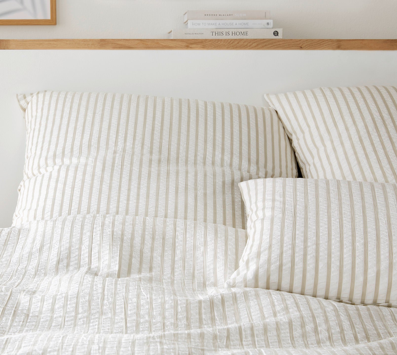 Bettwäsche Seesucker Vimmerby in Natur Streifen Schlafzimmer #farbe_Natur