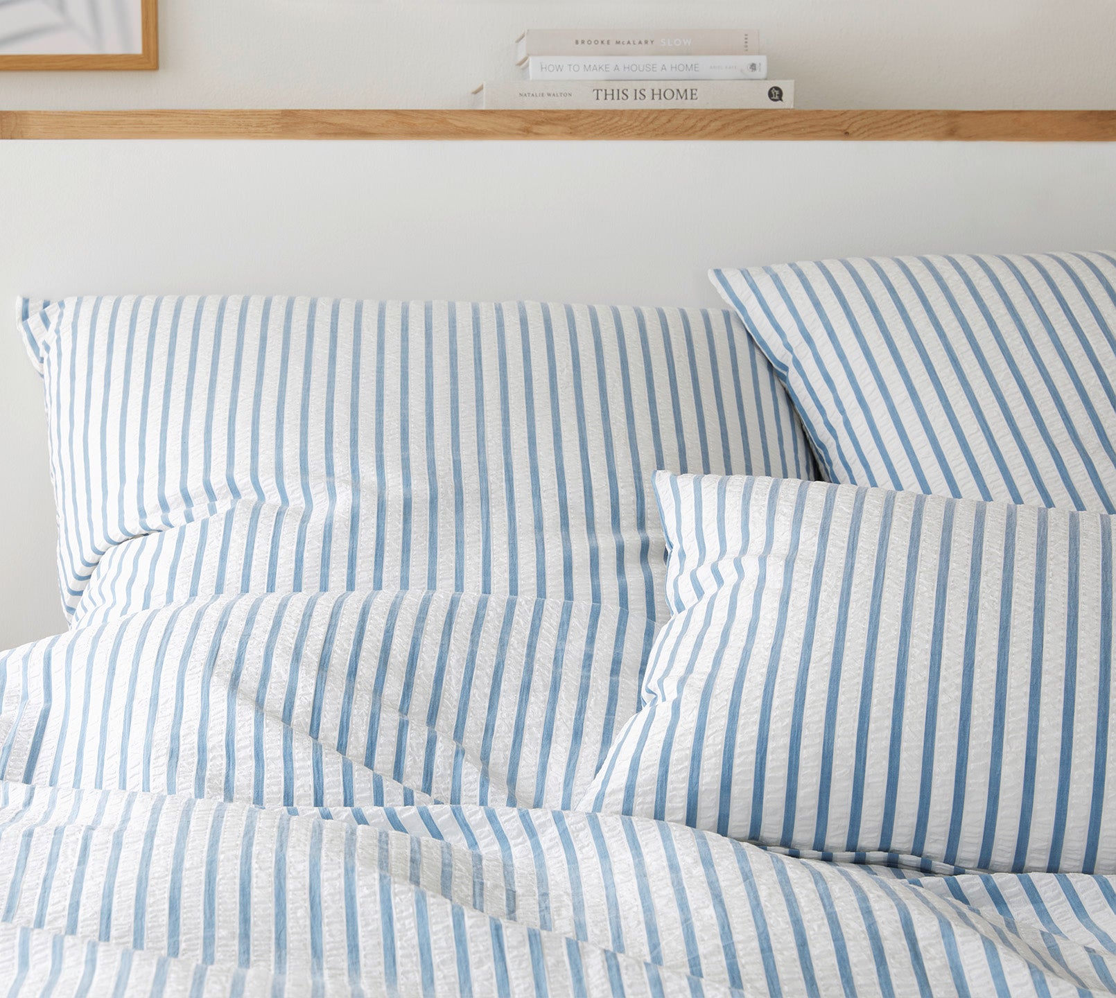 Bettwäsche Seesucker Vimmerby in Himmelblau Streifen Schlafzimmer #farbe_Himmelblau