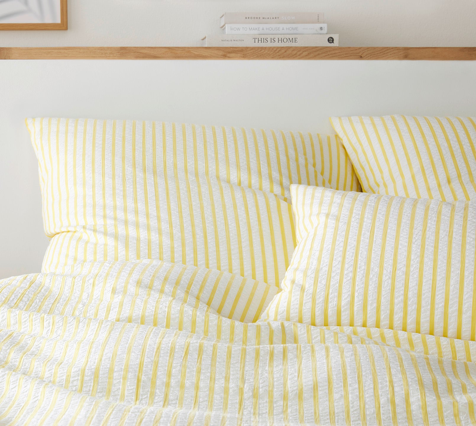 Bettwäsche Seesucker Vimmerby in Sonnengelb Streifen Schlafzimmer #farbe_Sonnengelb