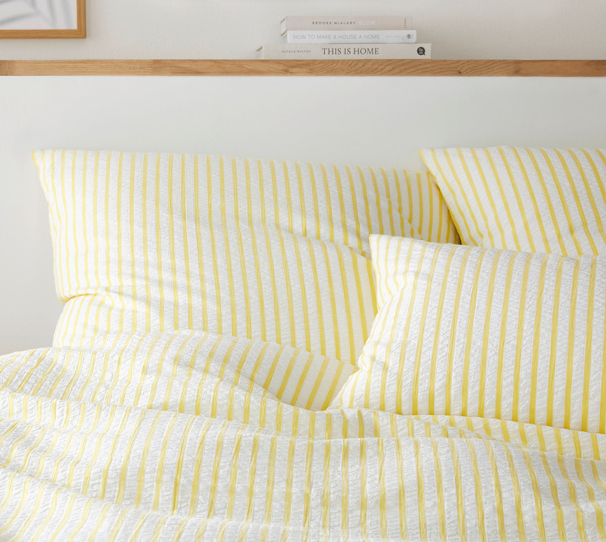 Bettwäsche Seesucker Vimmerby in Sonnengelb Streifen Schlafzimmer #farbe_Sonnengelb