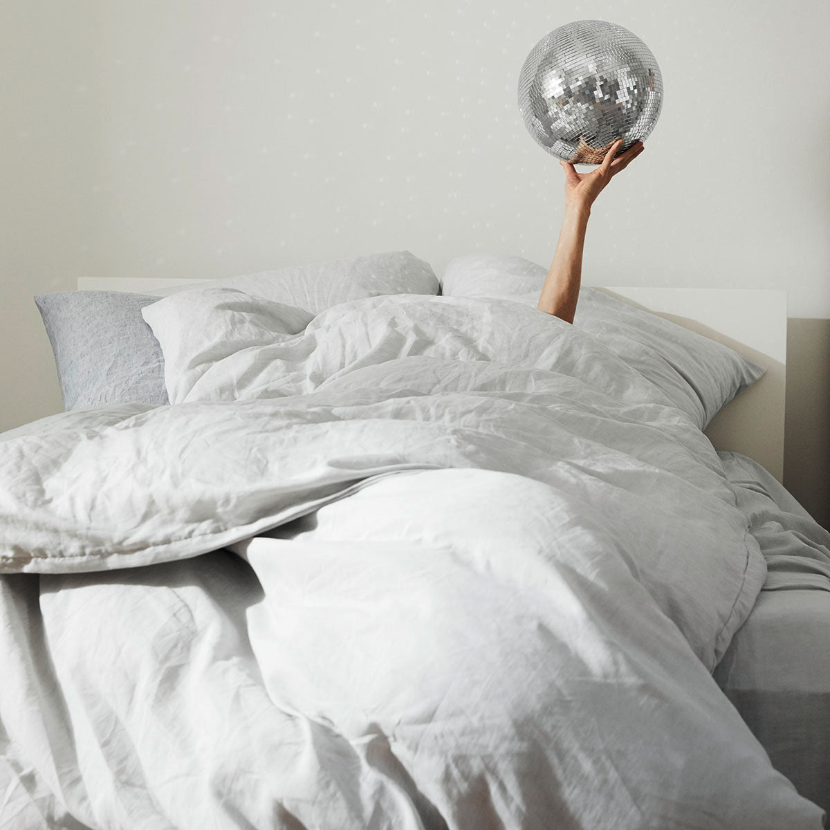 Halbleinen Bettwäsche Breezee Grau Schlafzimmer