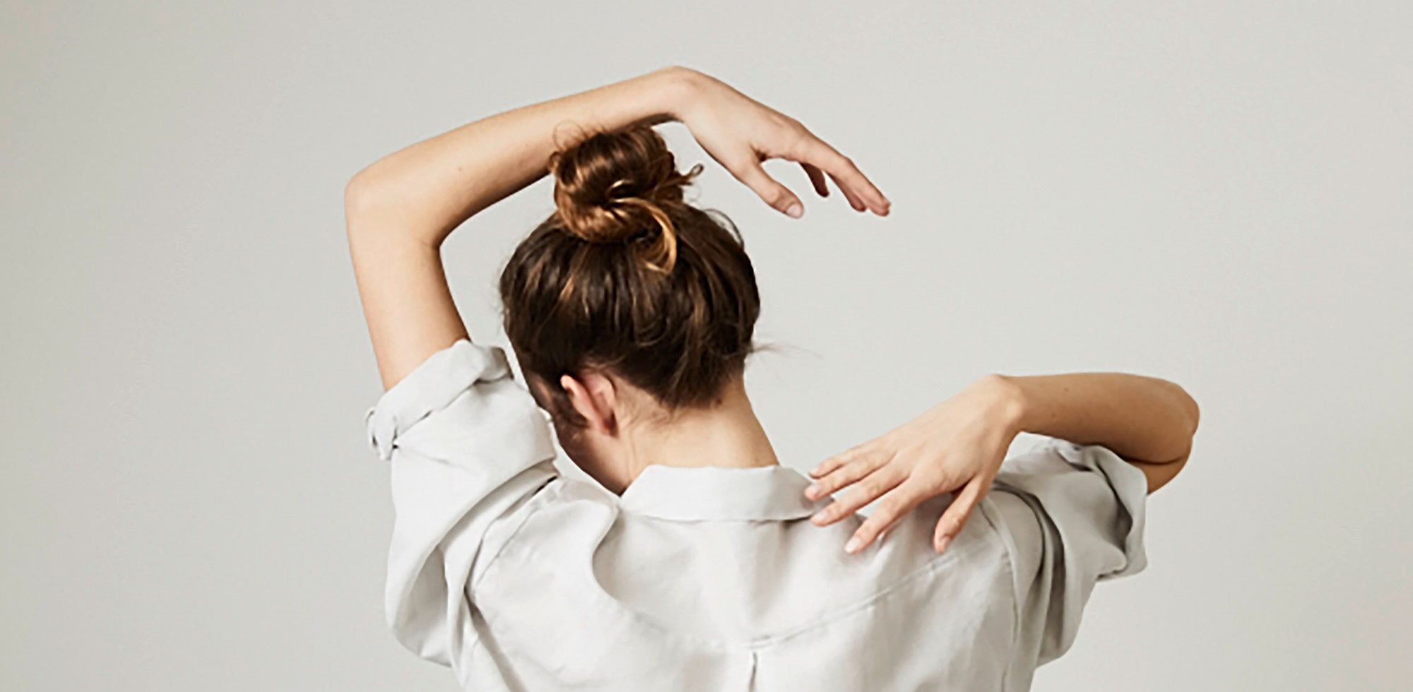 Halbleinen Homewear Tunika Beige Model