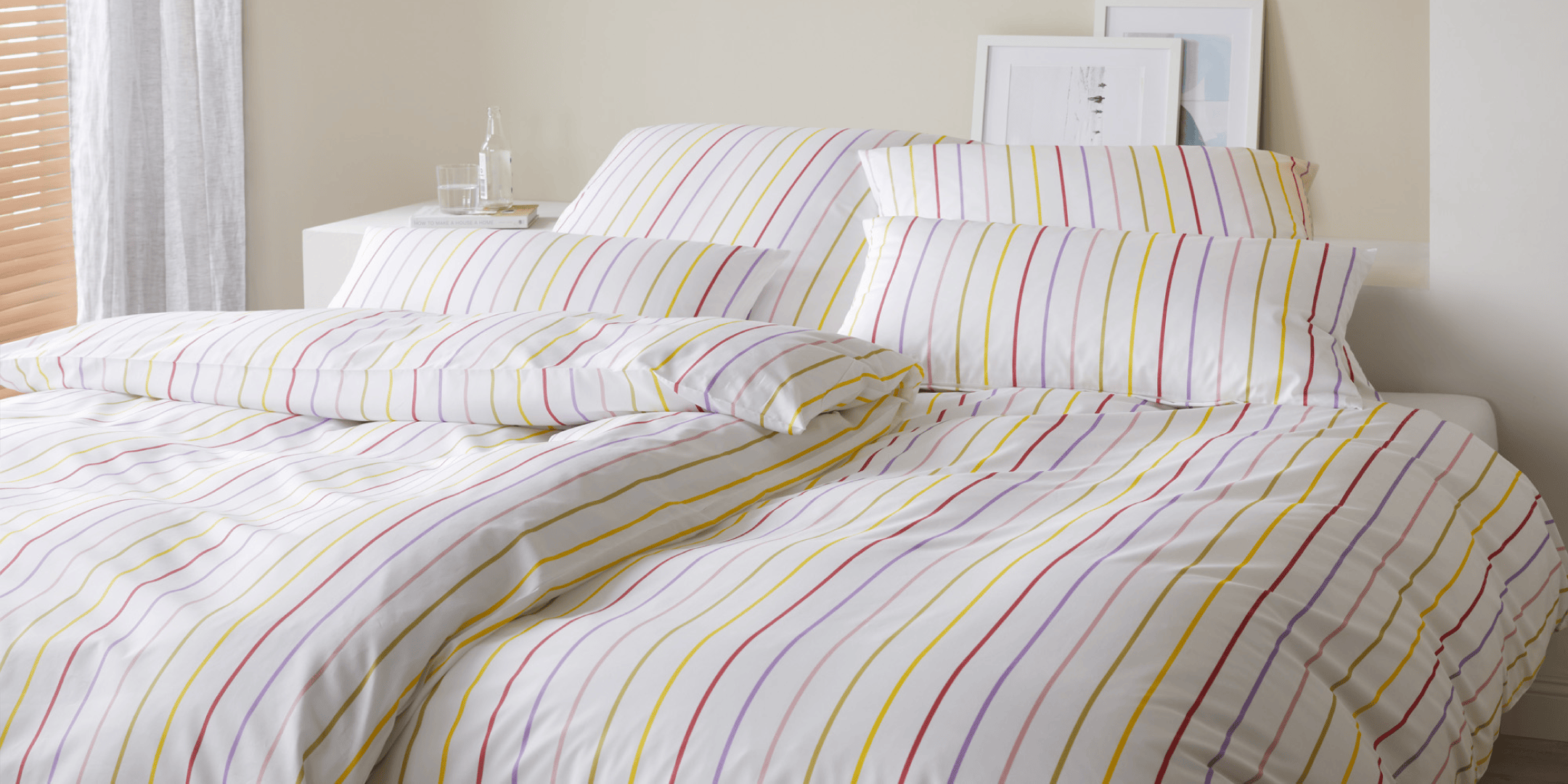 Mako Batist Bettwäsche Little Streifen Bunt Schlafzimmer