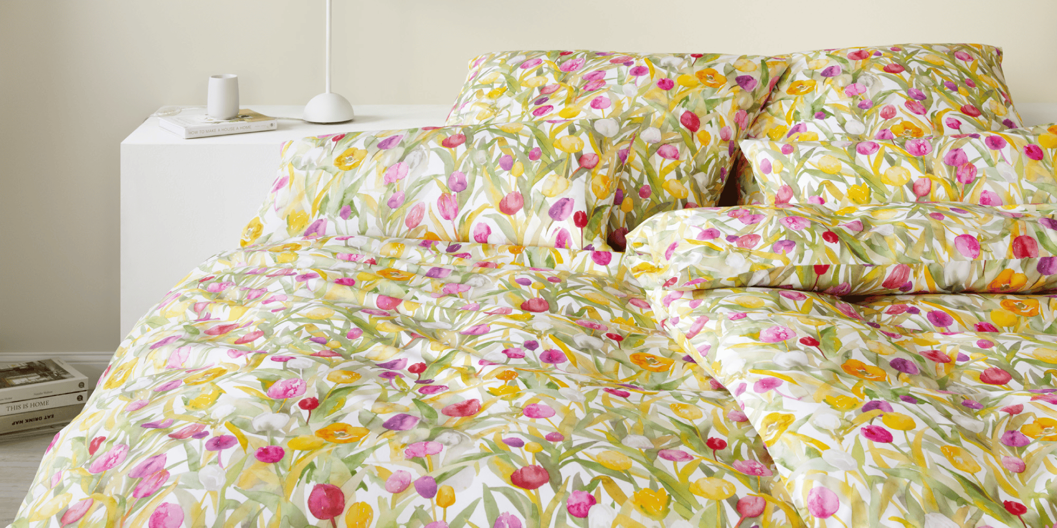 Mako Batist Bettwäsche Tulpen Bunt Schlafzimmer