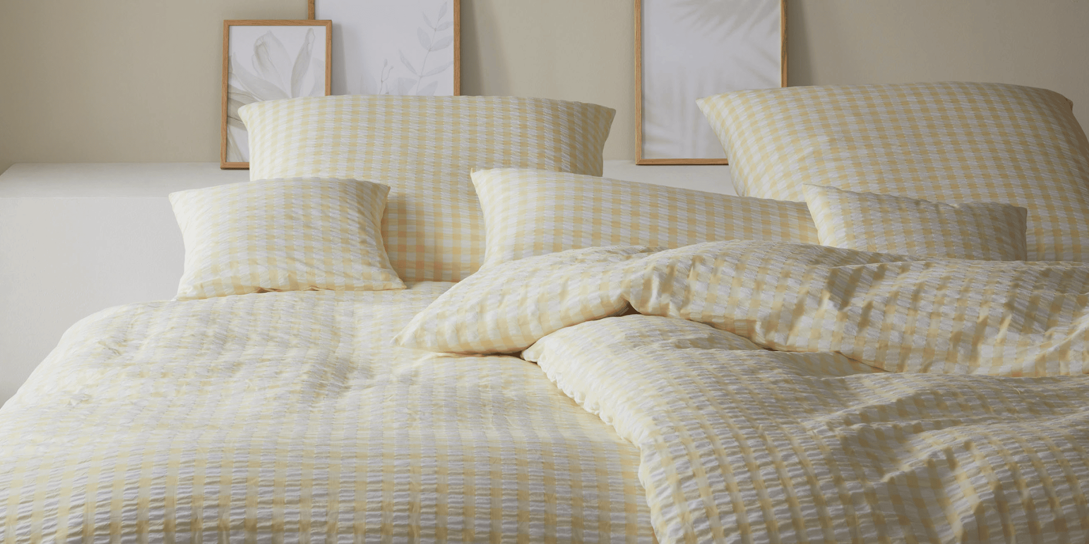 Web Seersucker Bettwäsche Lilly Gelb Karo Schlafzimmer
