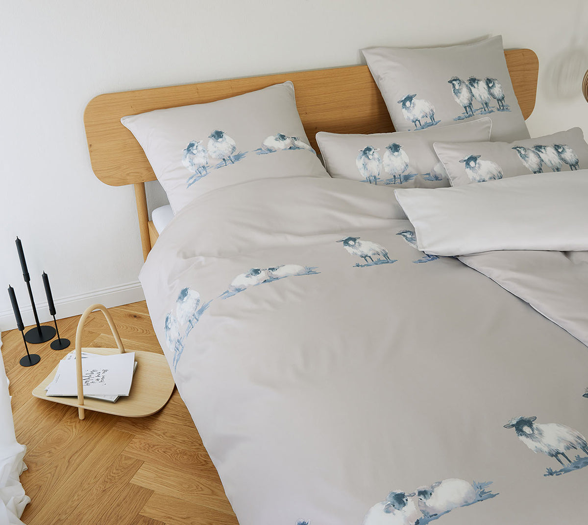 Milieu der Comfort Satin Bettwäsche Sheep Show in Leinen Schlafzimmer #farbe_Sheep Show Leinen