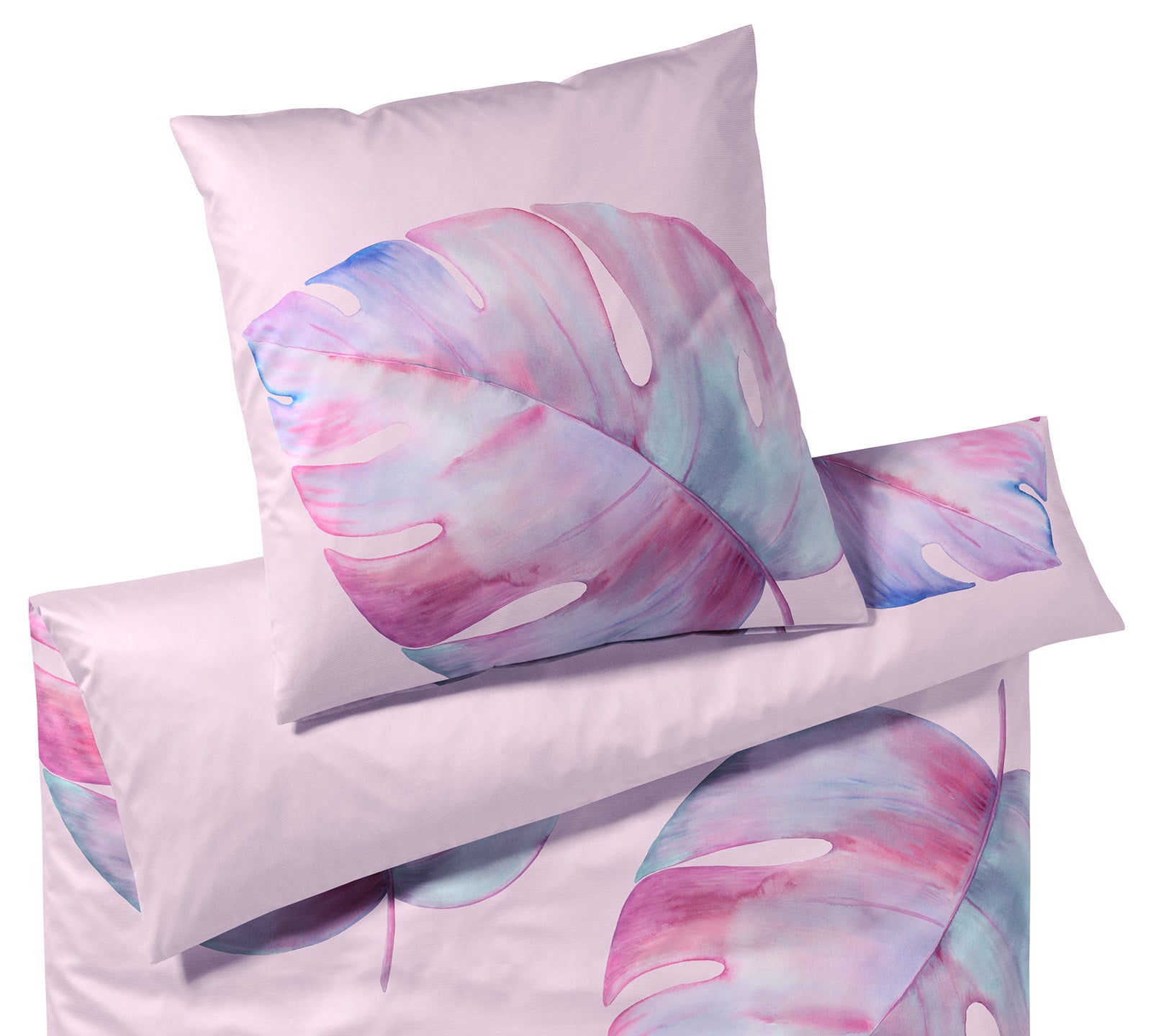 Bettwäsche große Blätter rose #farbe_Rose