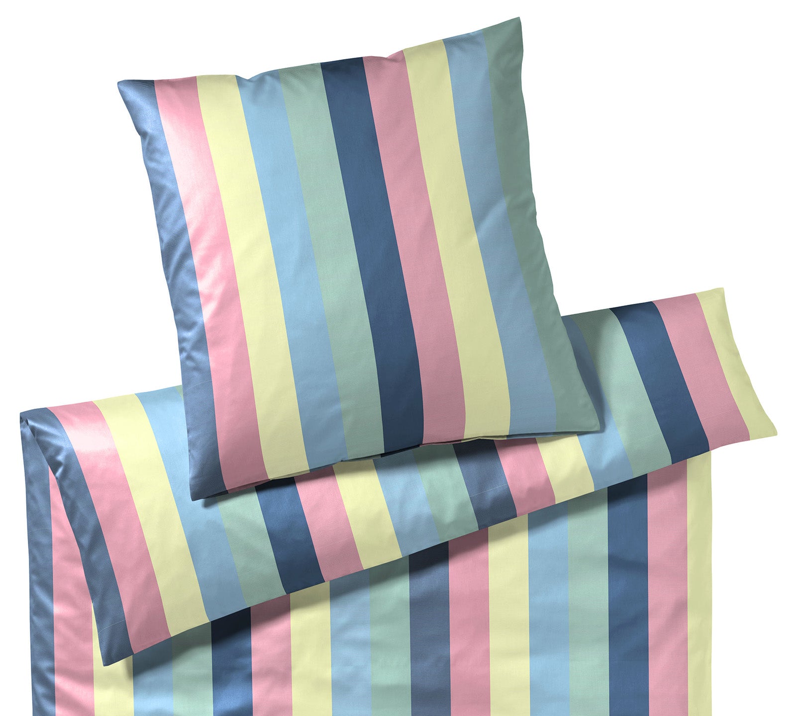 Satin Bettwäsche Tinted mit Streifen Schlafzimmer #farbe_Tinted Pink